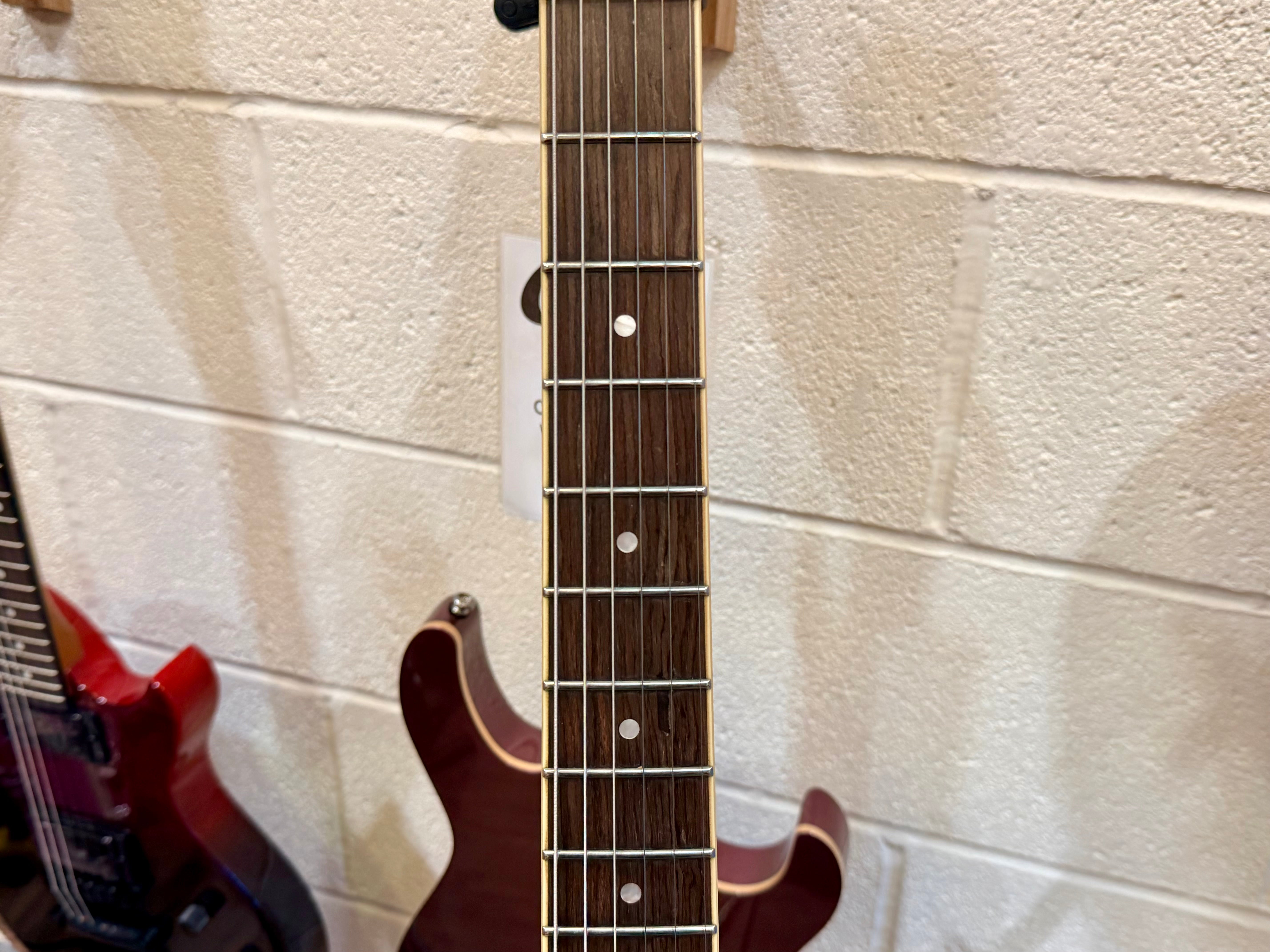 🔥UPGRADED🔥 Harley Benton CST-24 Deluxe~ Black Cherry Flame~ Bare Knuckle P’ups
