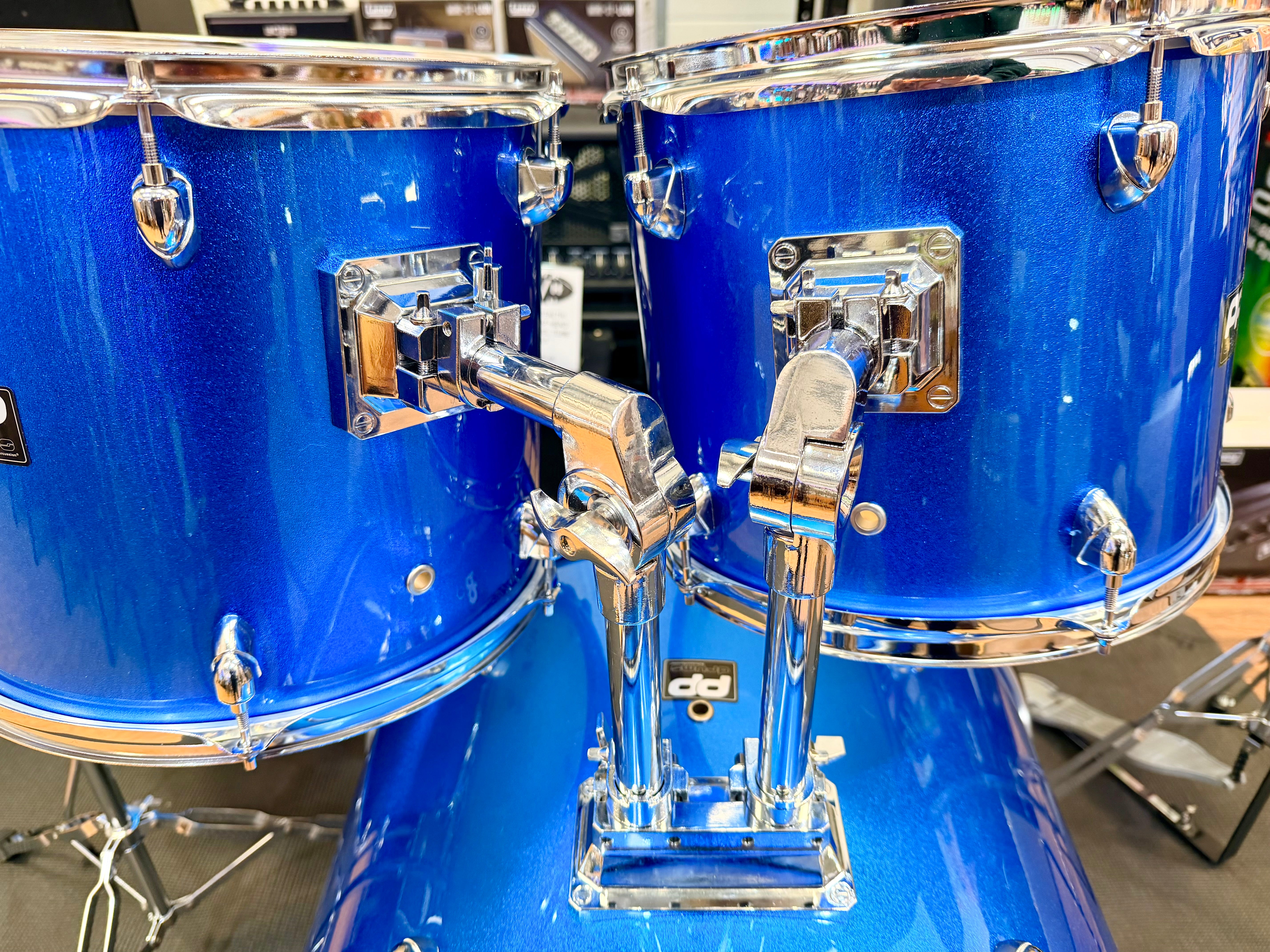 🥁 Performance Percussion PP250 5-Piece Drum Kit~ Metallic Blue Acoustic Set 🥁