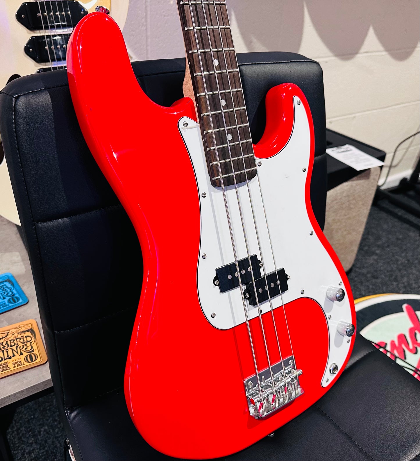 🎸NEW🎸 Johnny Brook P Bass Guitar~ Electric Precision Style~ Gloss Red!