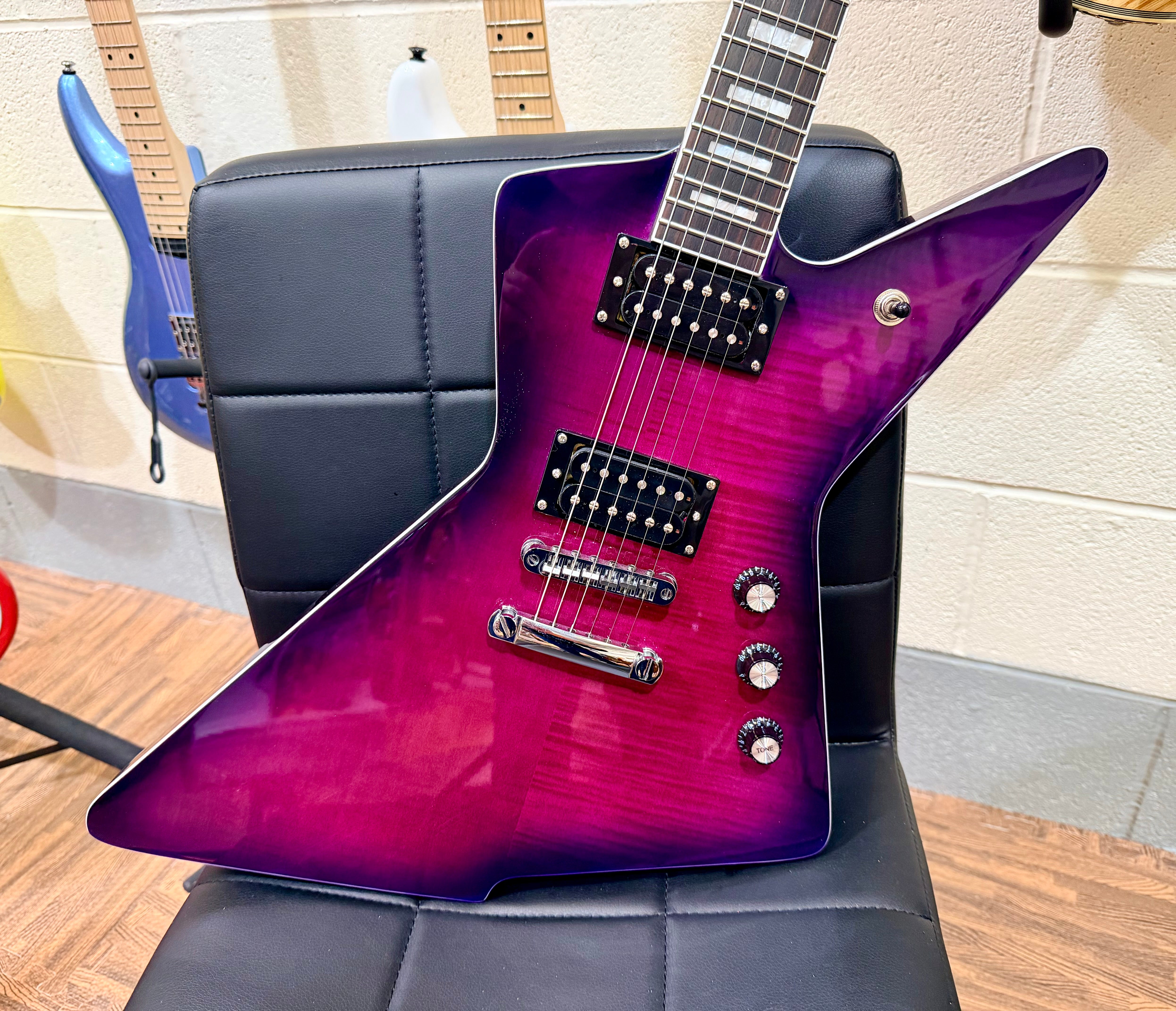 🔥2024🔥 Westcreek Destroyer Electric Guitar~ Explorer Body Shape~ Purple Burst!