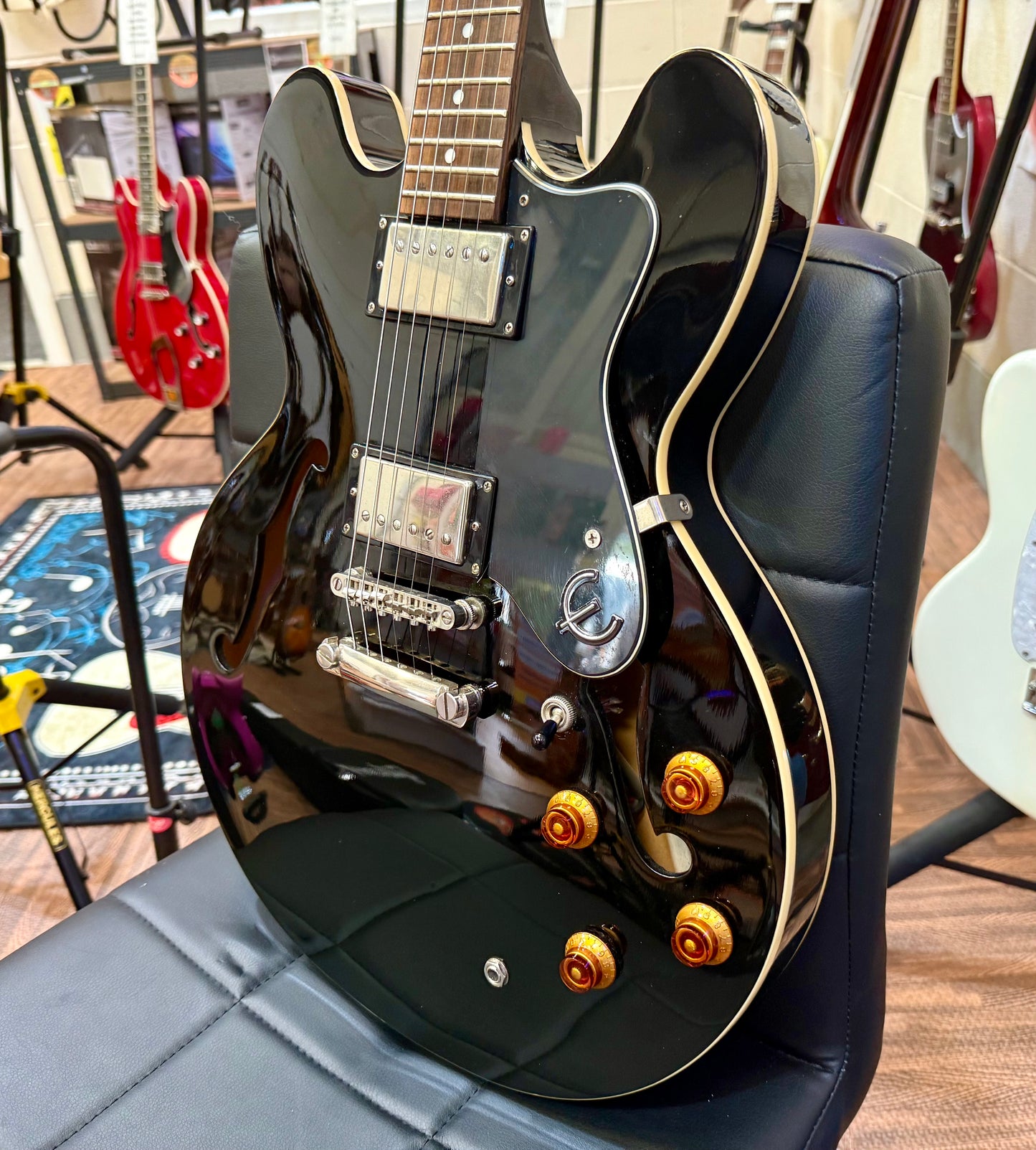🌟2010🌟 Epiphone ES-335 Dot EB~ Ebony Black Hollow-Body!