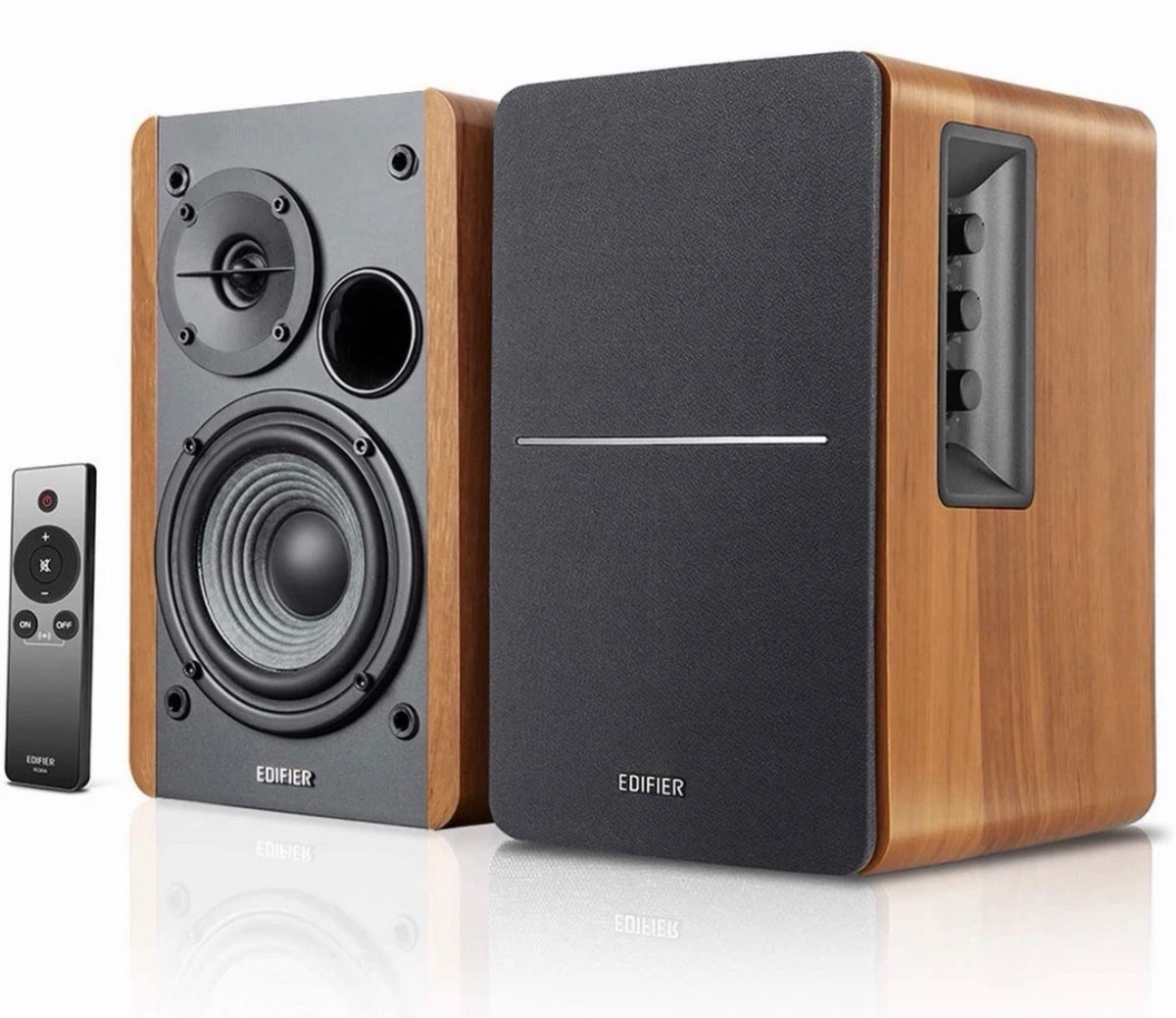 Edifier R1280Ts Active Bookshelf Speakers 2.0 Stereo PC/MAC/Studio Hi-Fi - Wood
