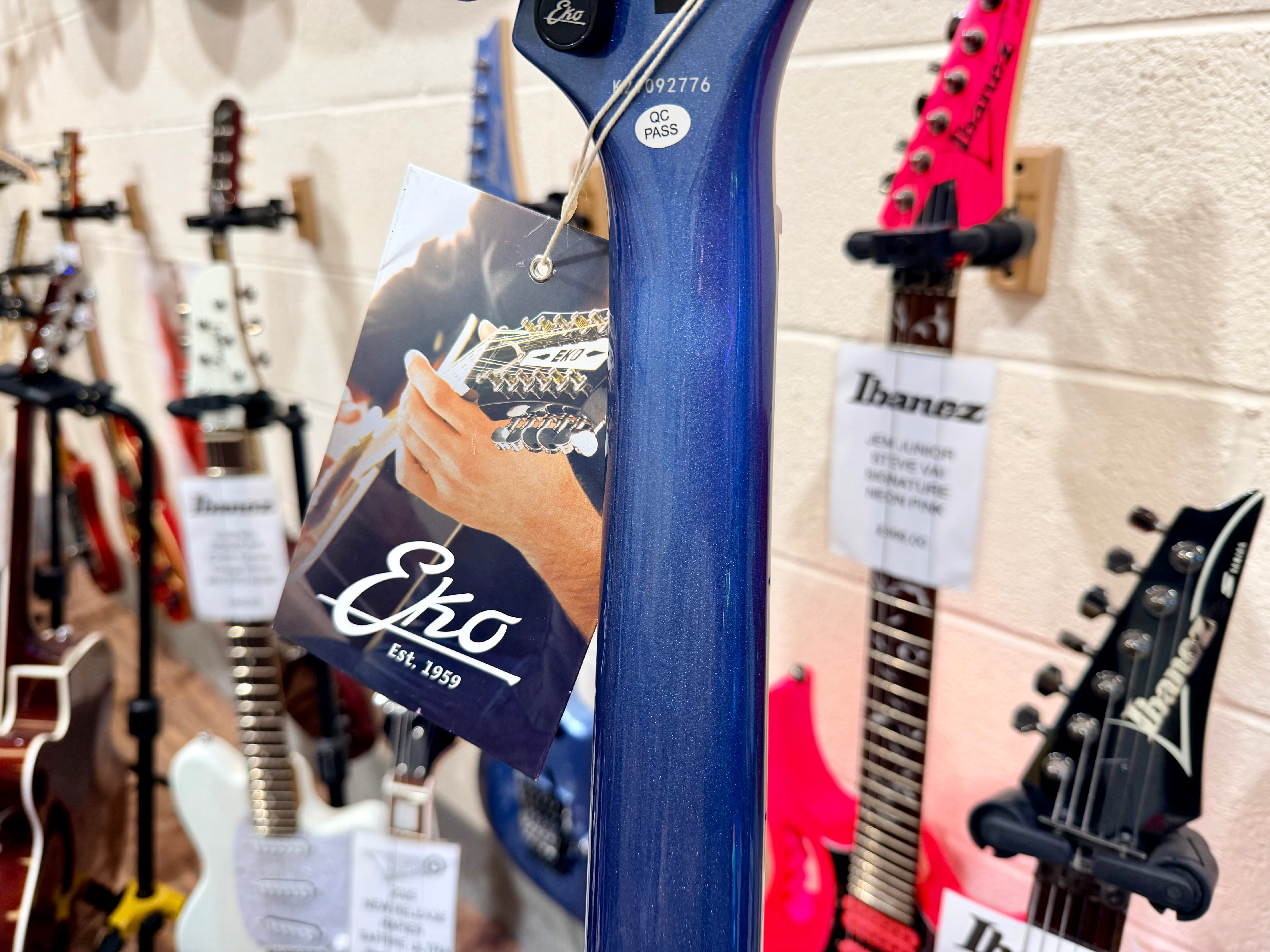 🌟NEW 2025🌟 Eko MIA IV SA~ Blues Blue~ Semi-Hollow HH~ Coil-Split~ Maple Top!