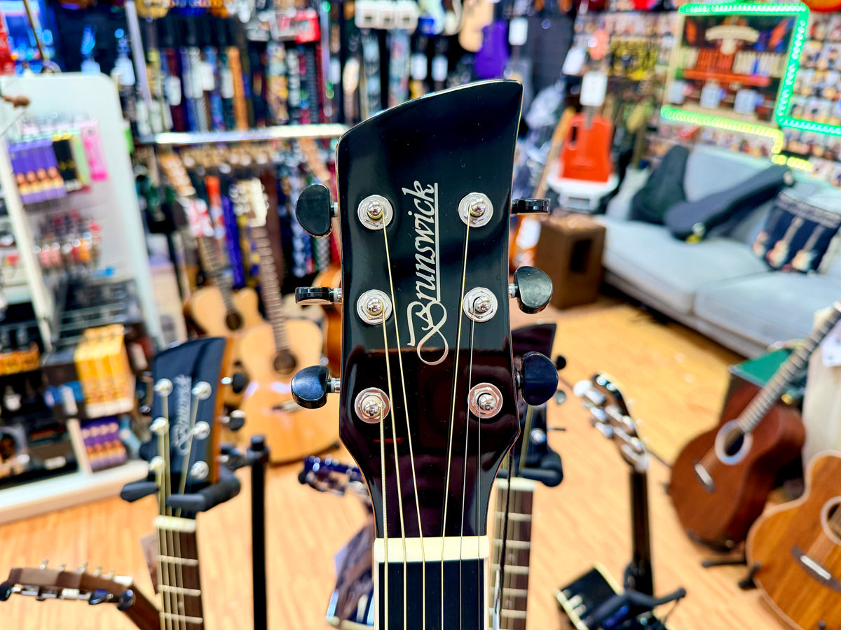 Brunswick BF200BL Mahogany Folk Acoustic Guitar~ Blue Gloss