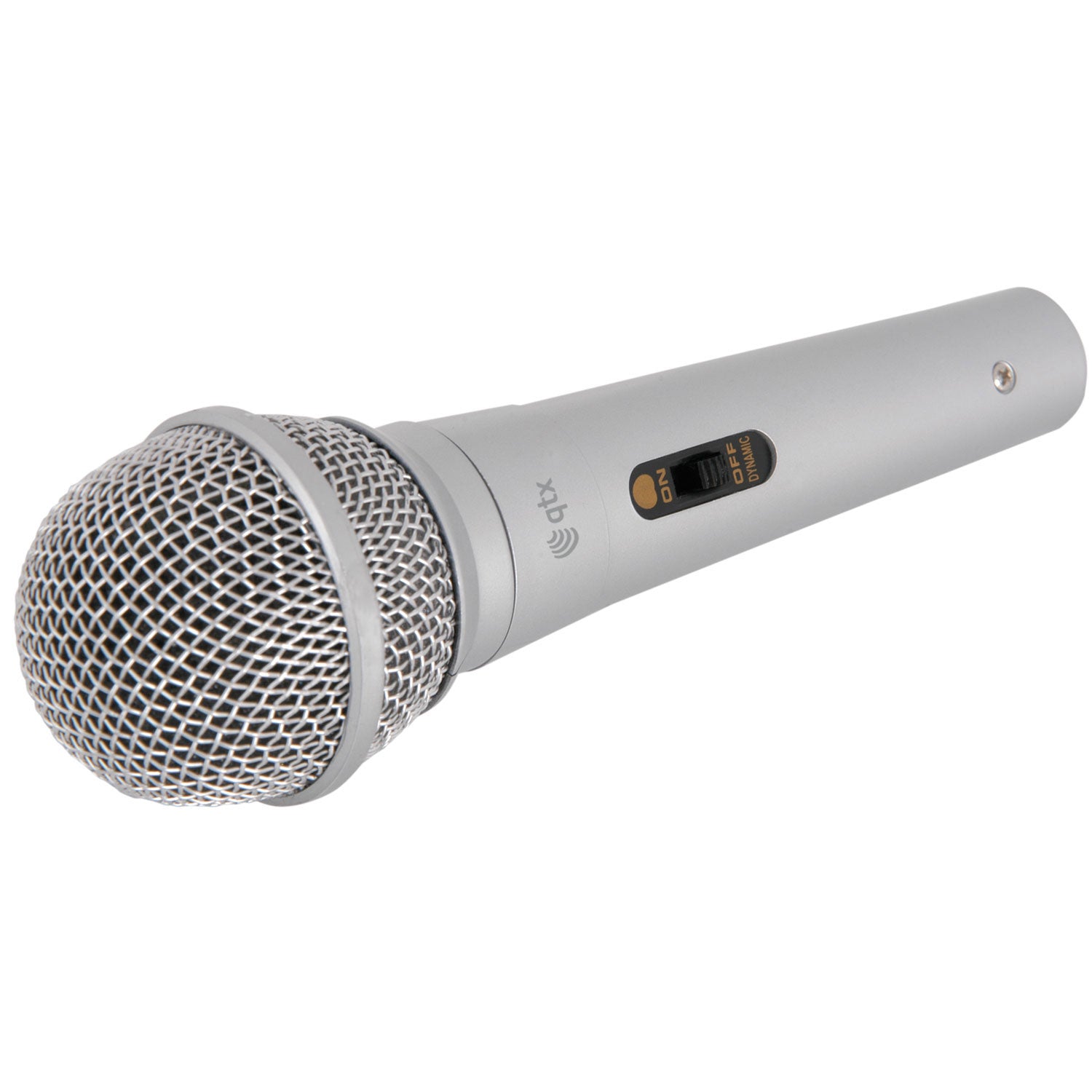 QTX DM11S Dynamic Microphone, Cardioid, XLR to 6.3mm Jack, Silver