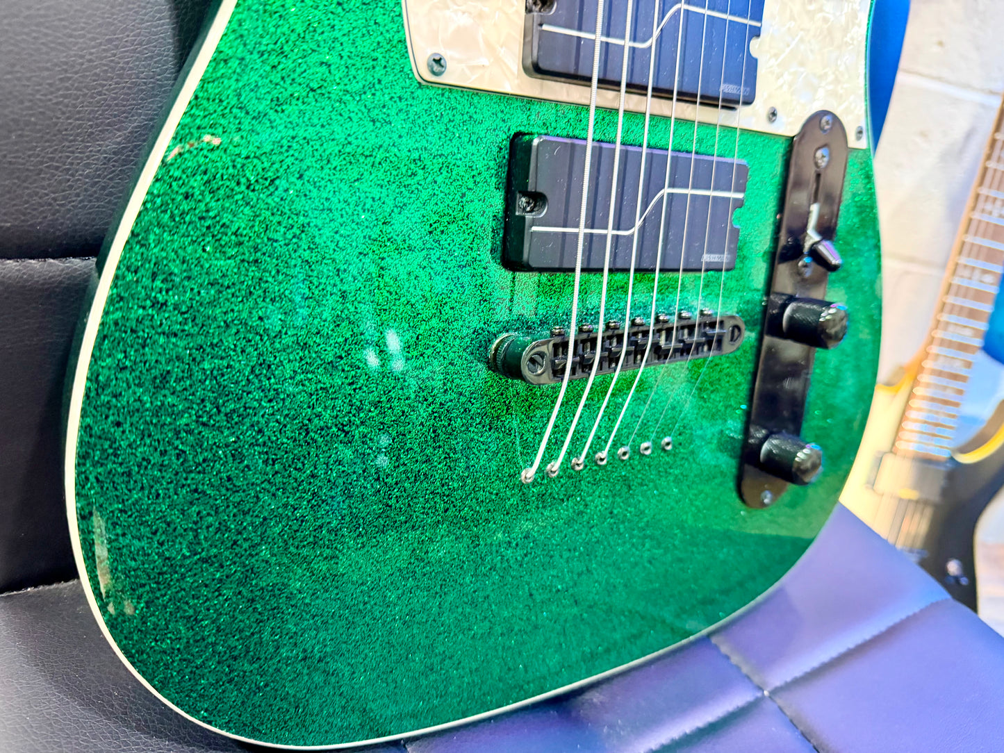 🔥MINT🔥 ESP LTD SCT-607 Baritone 7 String~ Stephen Carpenter Green Sparkle + Case