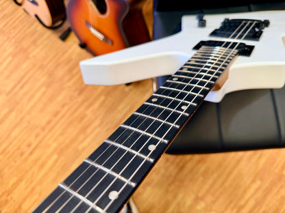 ⚡️NEW⚡️ Spira X-400 Satin White Offset Explorer Electric Guitar HH~ Roasted Neck