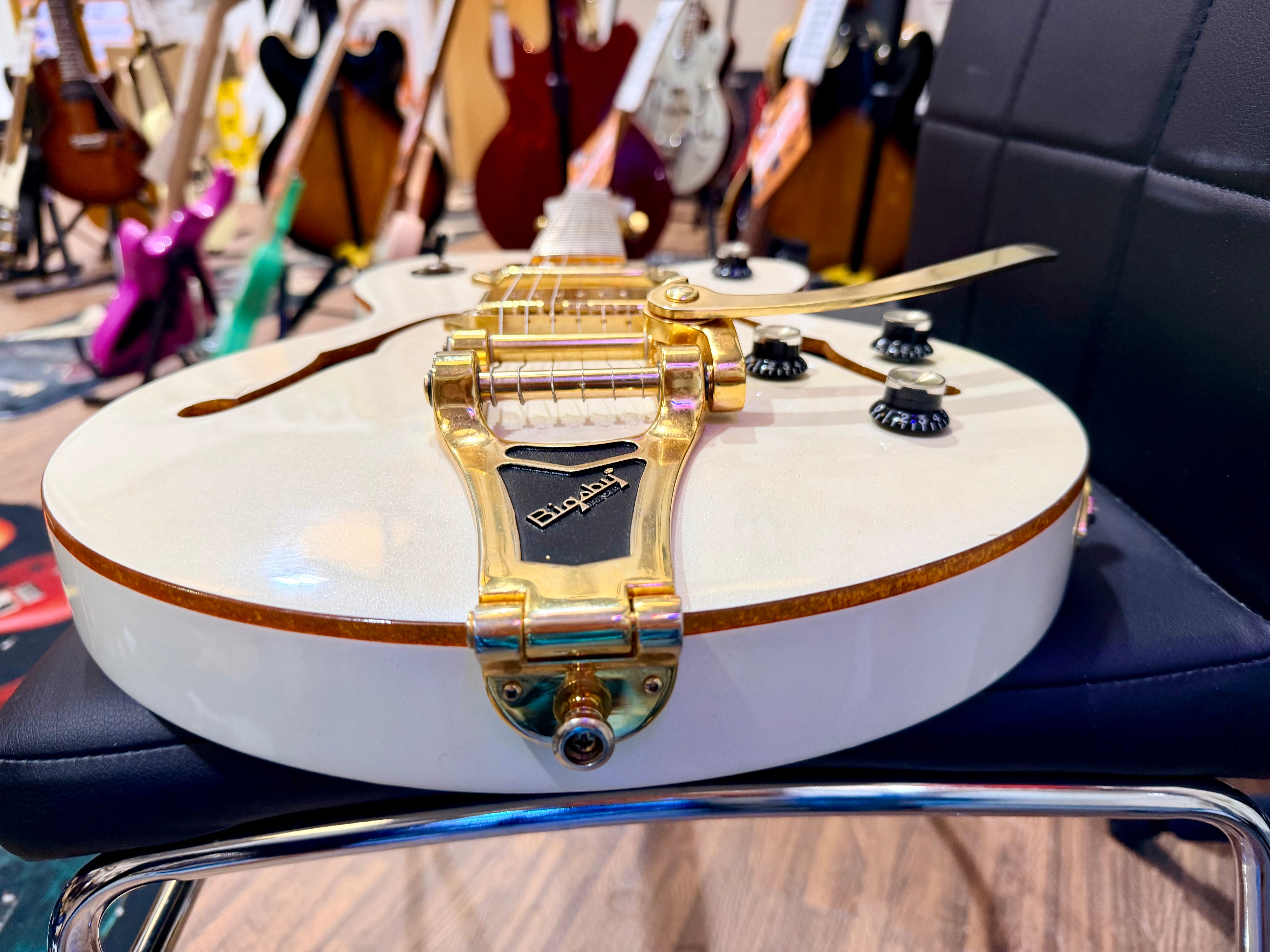 🌟2015🌟 Epiphone Wildkat Royale~ Custom Shop Ltd Ed~ Pearl White~ Semi-Hollow!