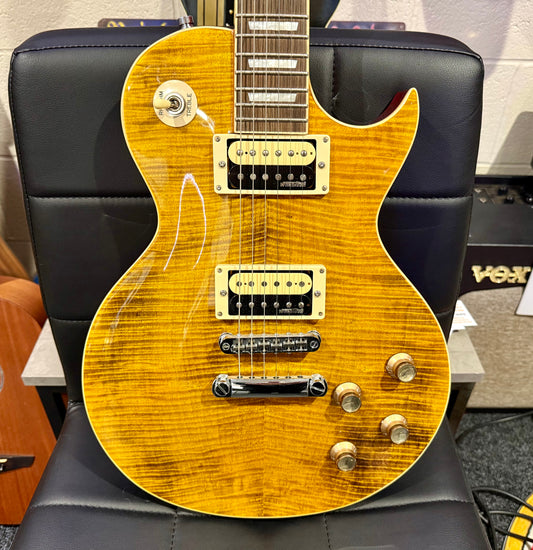 🌟MINT🌟 Vintage V100AFD Flamed Amber Paradise Electric Guitar~ Slash Les Paul!