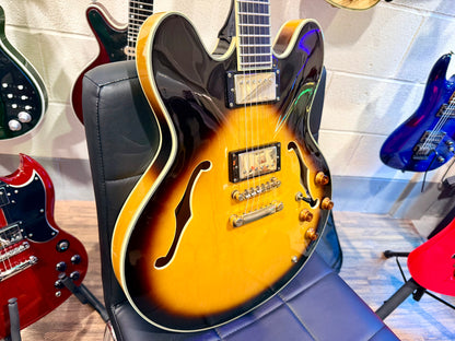 ☀️2008☀️ Epiphone Sheraton ii VS~ Vintage Sunburst~ Hollow-body~ Hard Case!