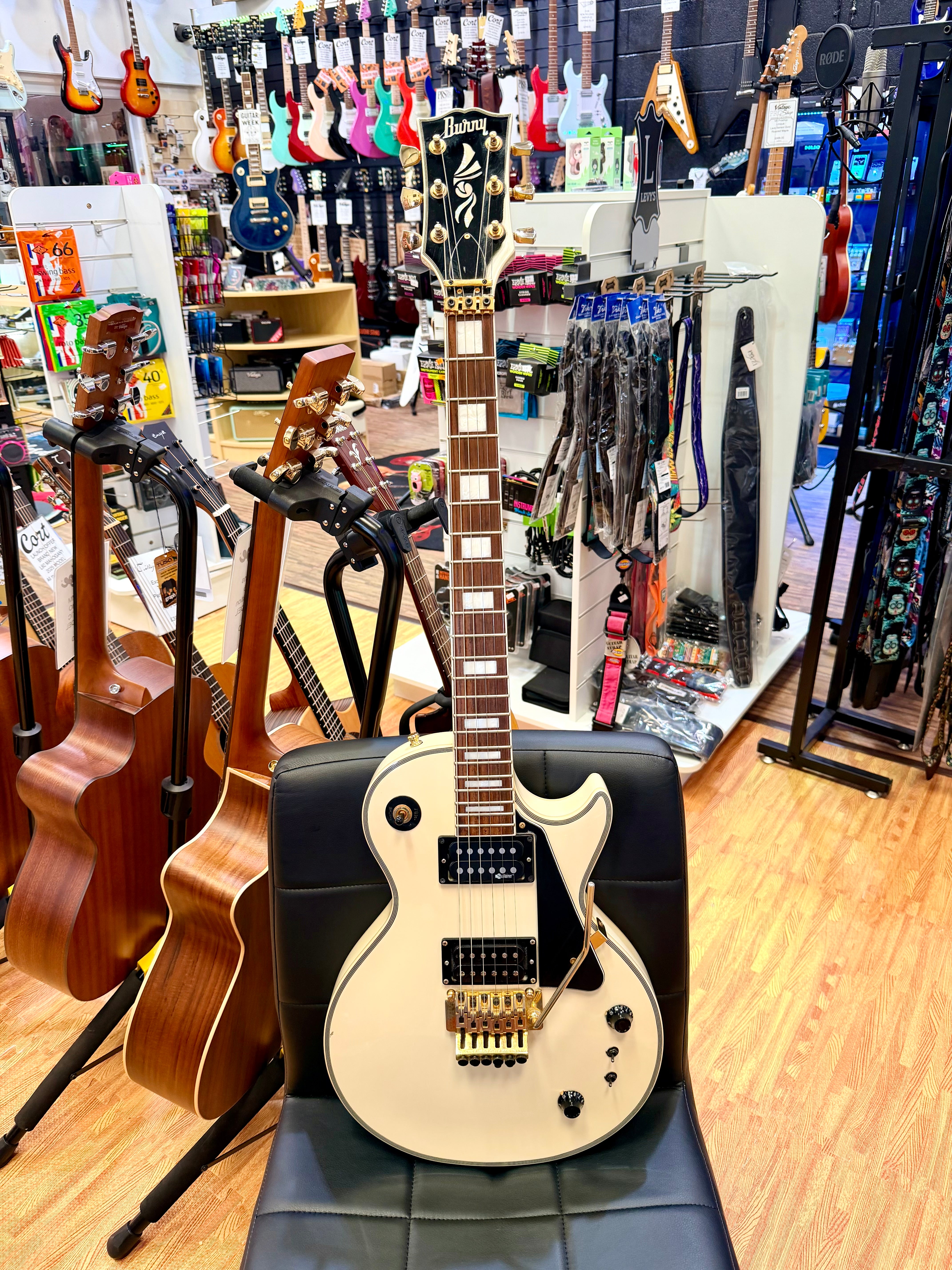 🔥2007🔥 Burny RLC-85S Custom~ Sustainer + Floyd Rose~ Snow White Les Paul!