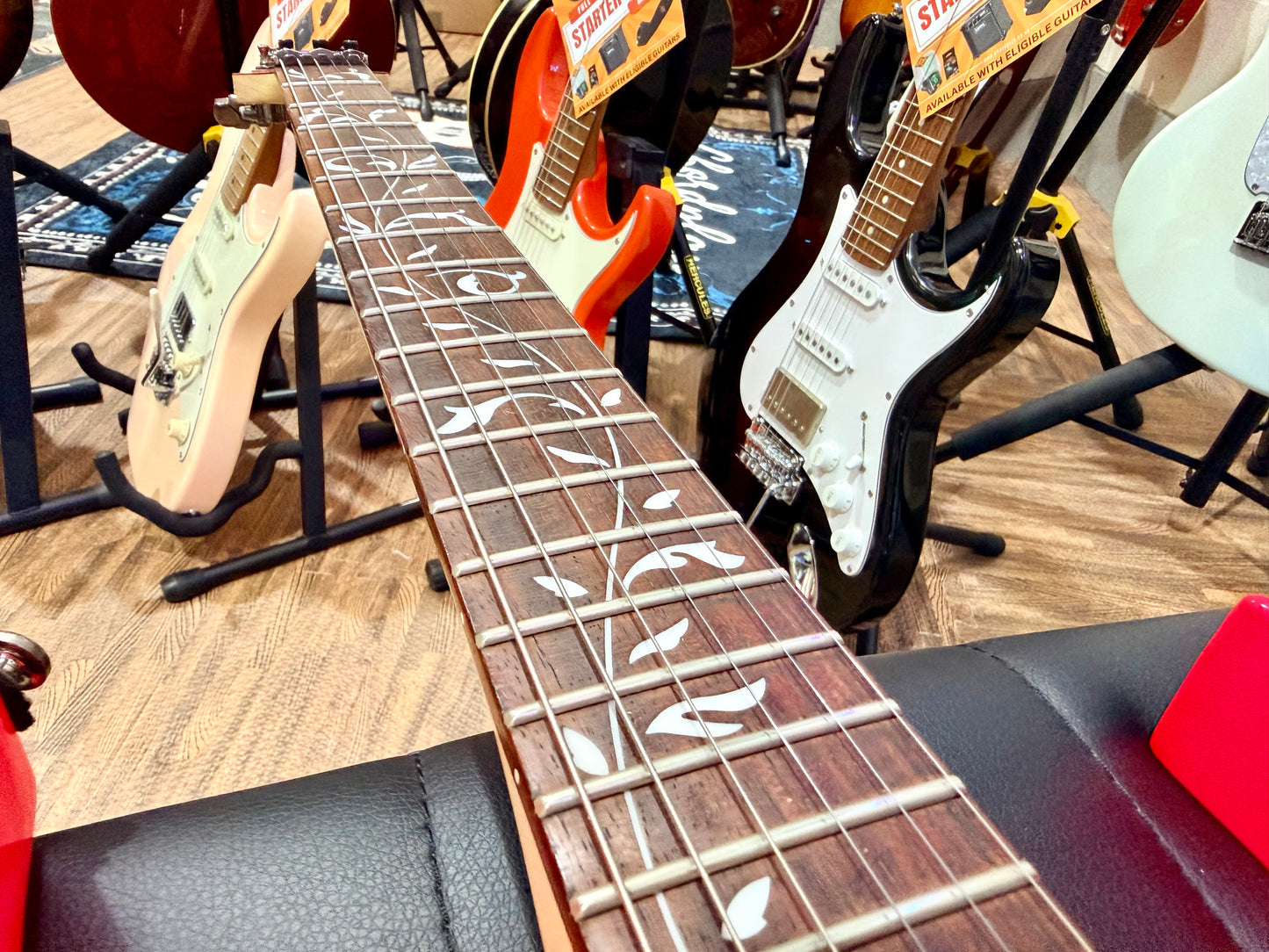 🔥2017🔥 Ibanez Steve Vai Jem Jr~ Neon Pink Junior~ Floyd Rose~ Wizard Neck!