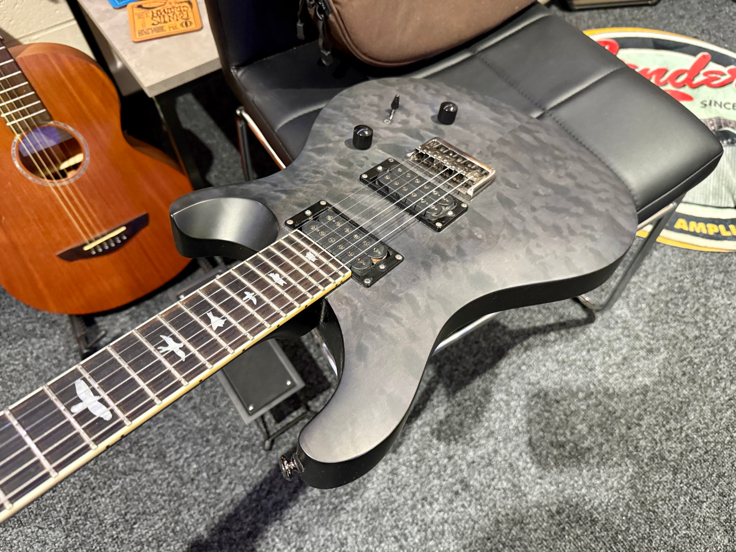 🔥 PRS SE Mark Holcomb Stealth Quilt Satin LTD~ Grey Black Limited Edition! 🔥