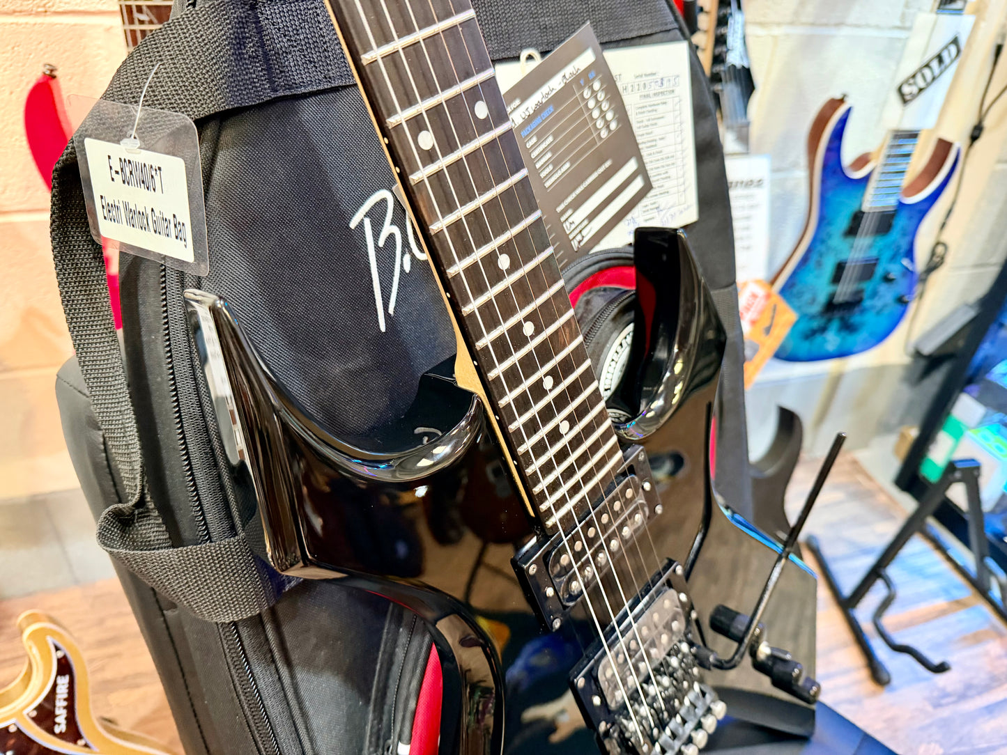 🔥868/2000🔥 BC Rich Warlock~ Stranger Things NJ Model~ Eddies ‘Hellfire’ + Bag!