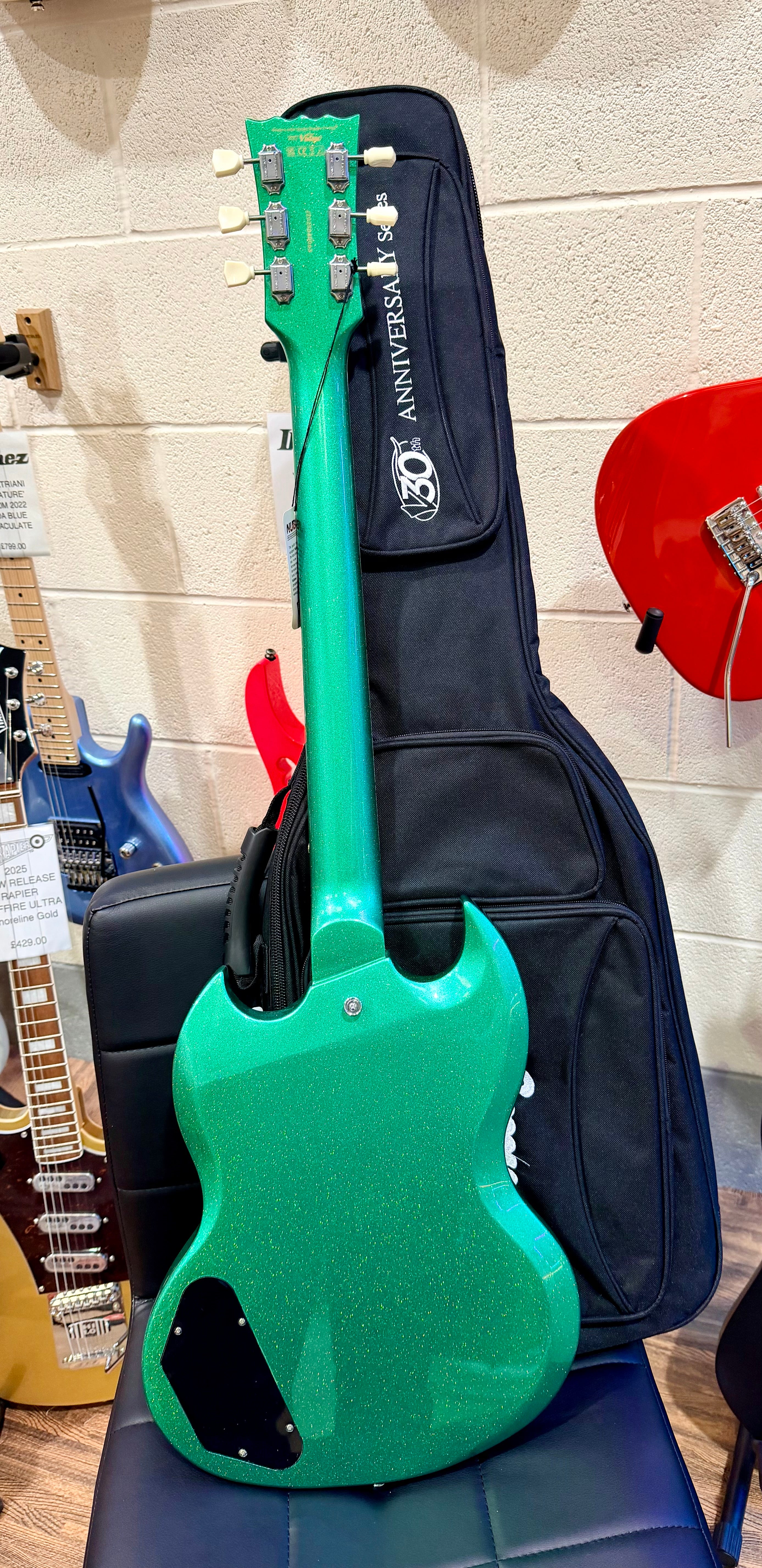 🔥2025 LTD🔥 Vintage VS6 30th Anniversary Model~ Green Metalflake~ Vibrola + Bag