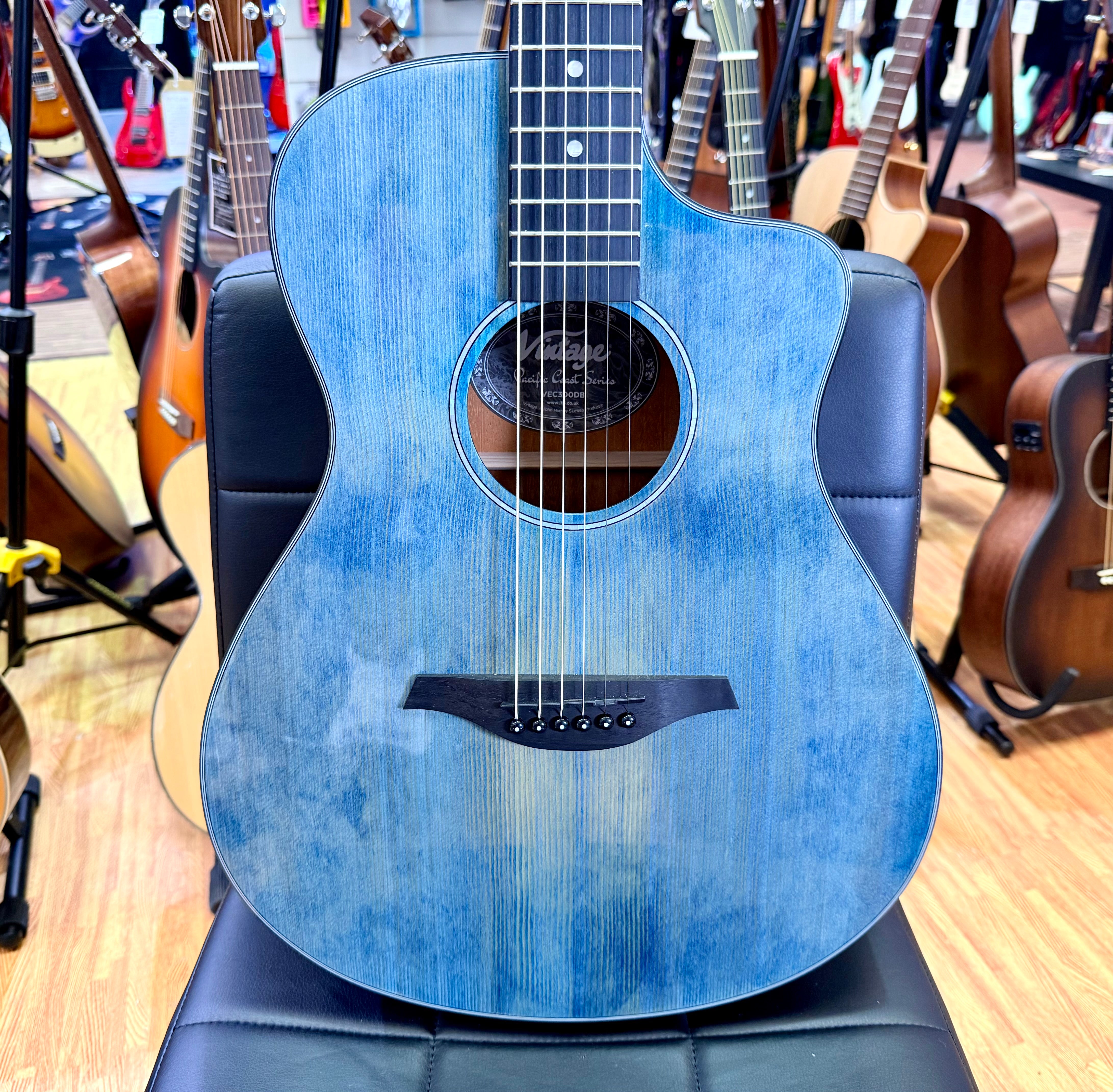 ✨NEW✨ Vintage Pacific Coast Series VEC300DB Electro-Acoustic Guitar~ Denim Blue