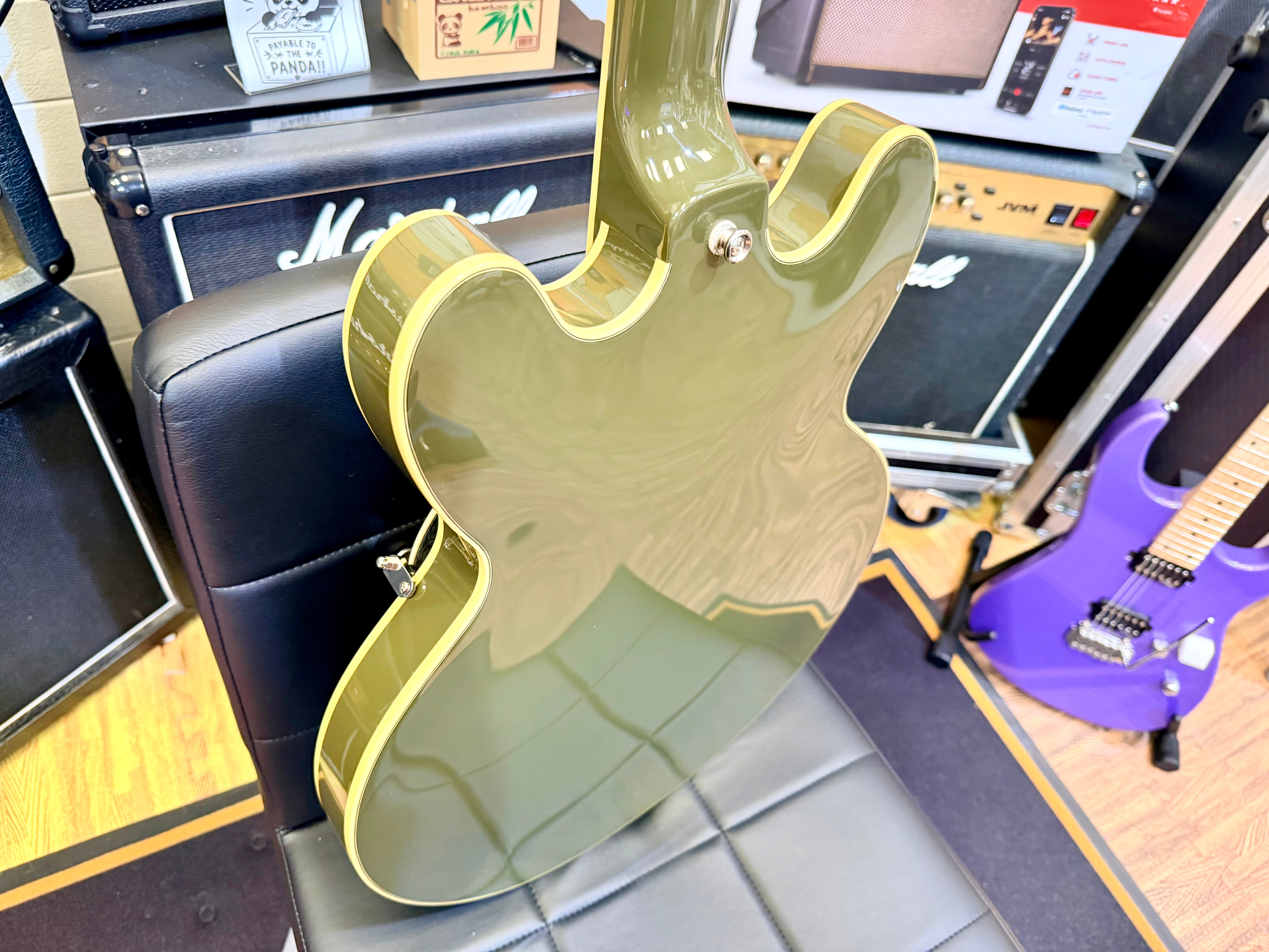 ⚡️2023⚡️ Epiphone Shinichi Ubukata ES-355 Olive Drab~ Inspired By Gibson Custom!