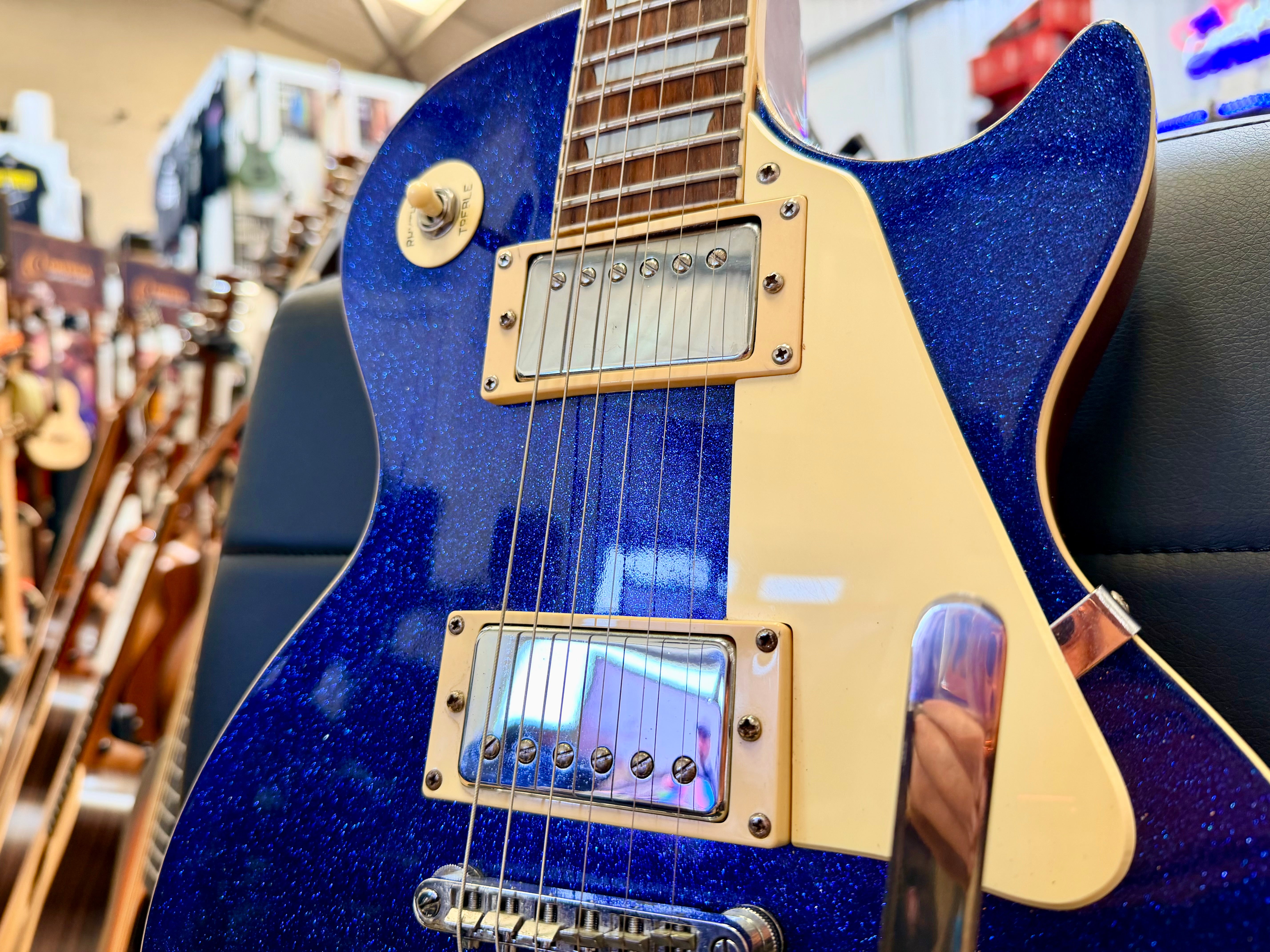 ✨RARE✨ 1997 Epiphone Les Paul~ Limited Edition Blue Sparkle~ Korea Bigsby Trem!