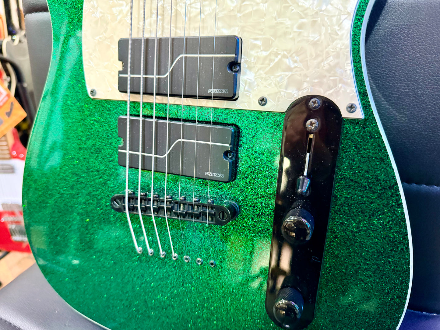 🔥MINT🔥 ESP LTD SCT-607 Baritone 7 String~ Stephen Carpenter Green Sparkle + Case