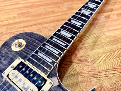🔥MINT🔥 Vintage V100T BK ReIssued Series Electric Guitar~ Flamed Thru Black LP!