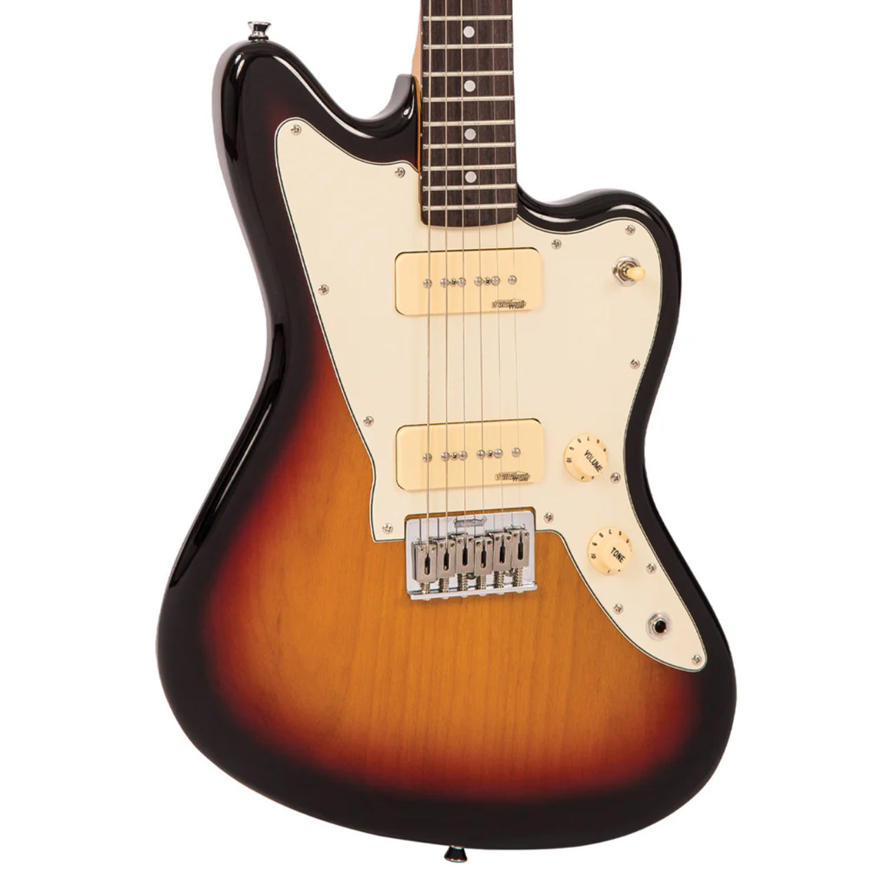 🎸NEW Vintage V65 ReIssued Series Hard Tail Electric Guitar ~ Soapbar~ Tobacco Sunburst 🎸