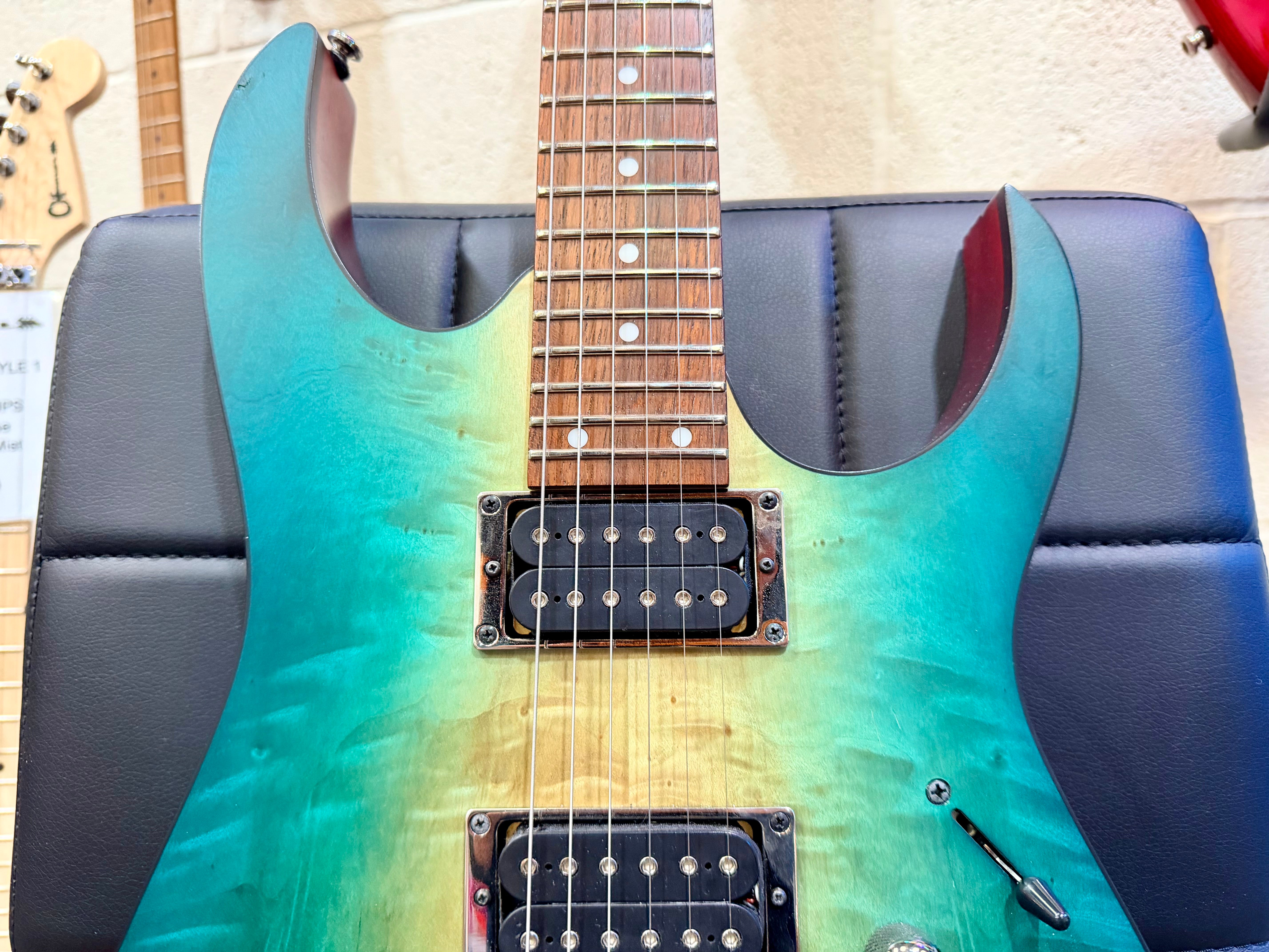 🔥2022🔥 Ibanez RG421PB Caribbean Shoreline Flat~ Wizard III Neck~ Poplar Burl!