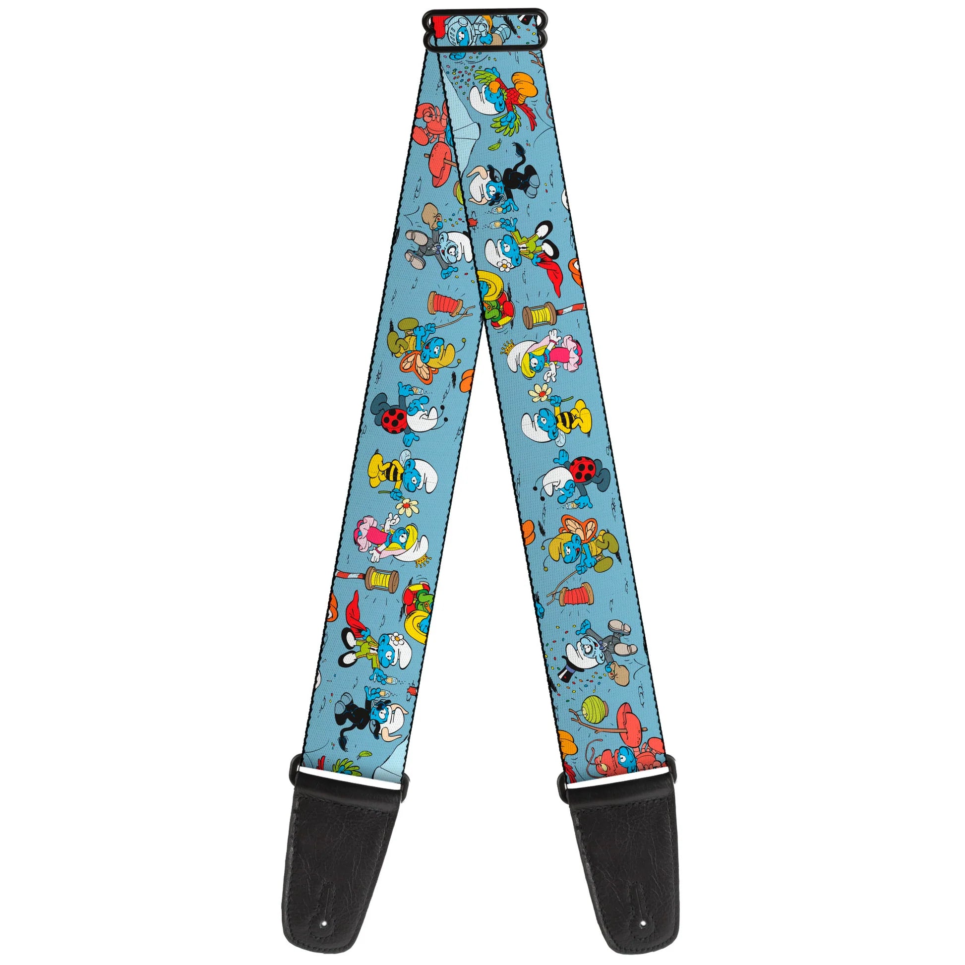 Buckle Down Guitar Strap - The Smurfs Halloween Dress Up Cosplay Poses Blue