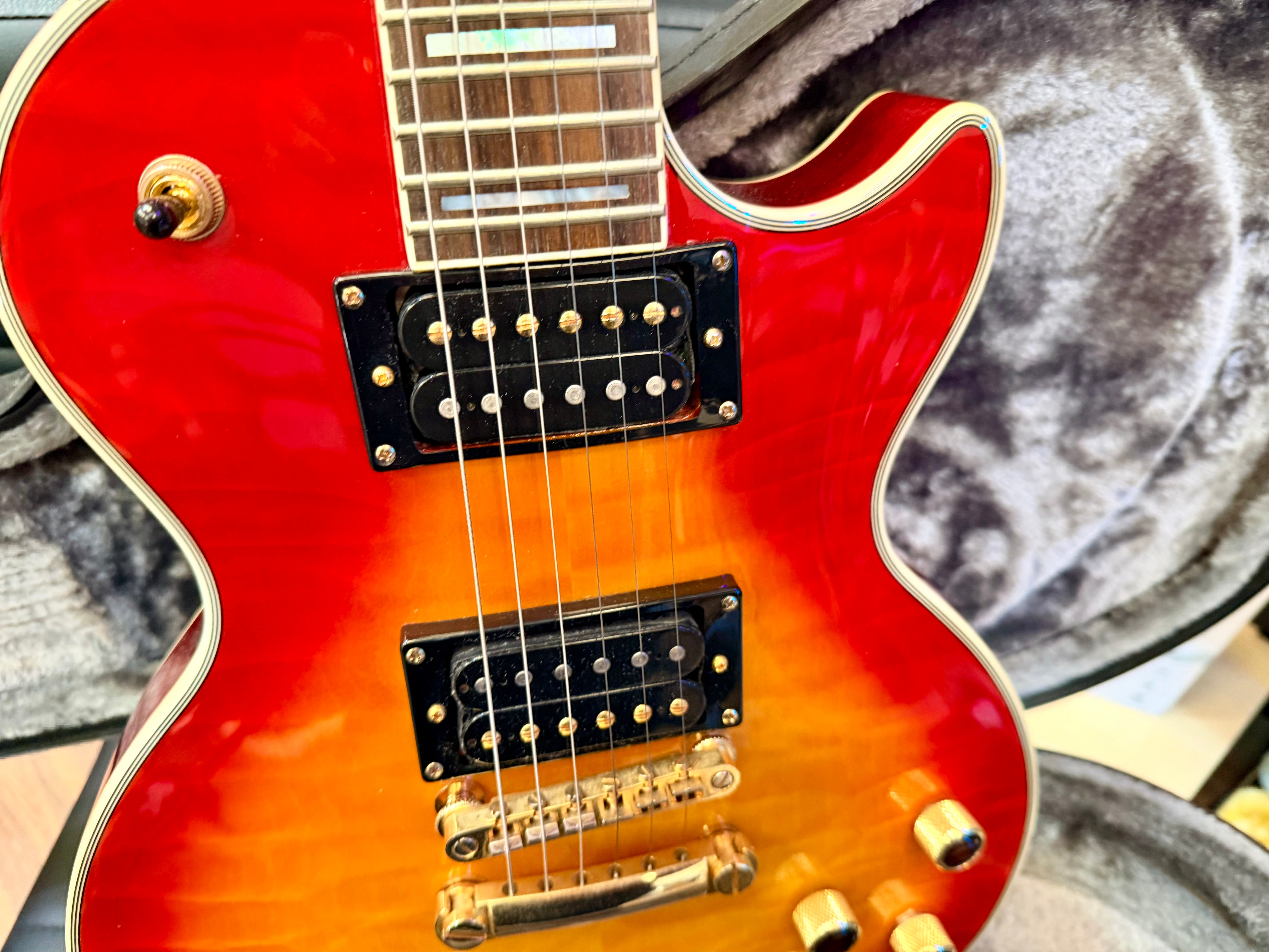 🔥GIBSON PICKUPS🔥 Epiphone Prophecy Les Paul Custom Plus GX~ Cherry Sunburst!