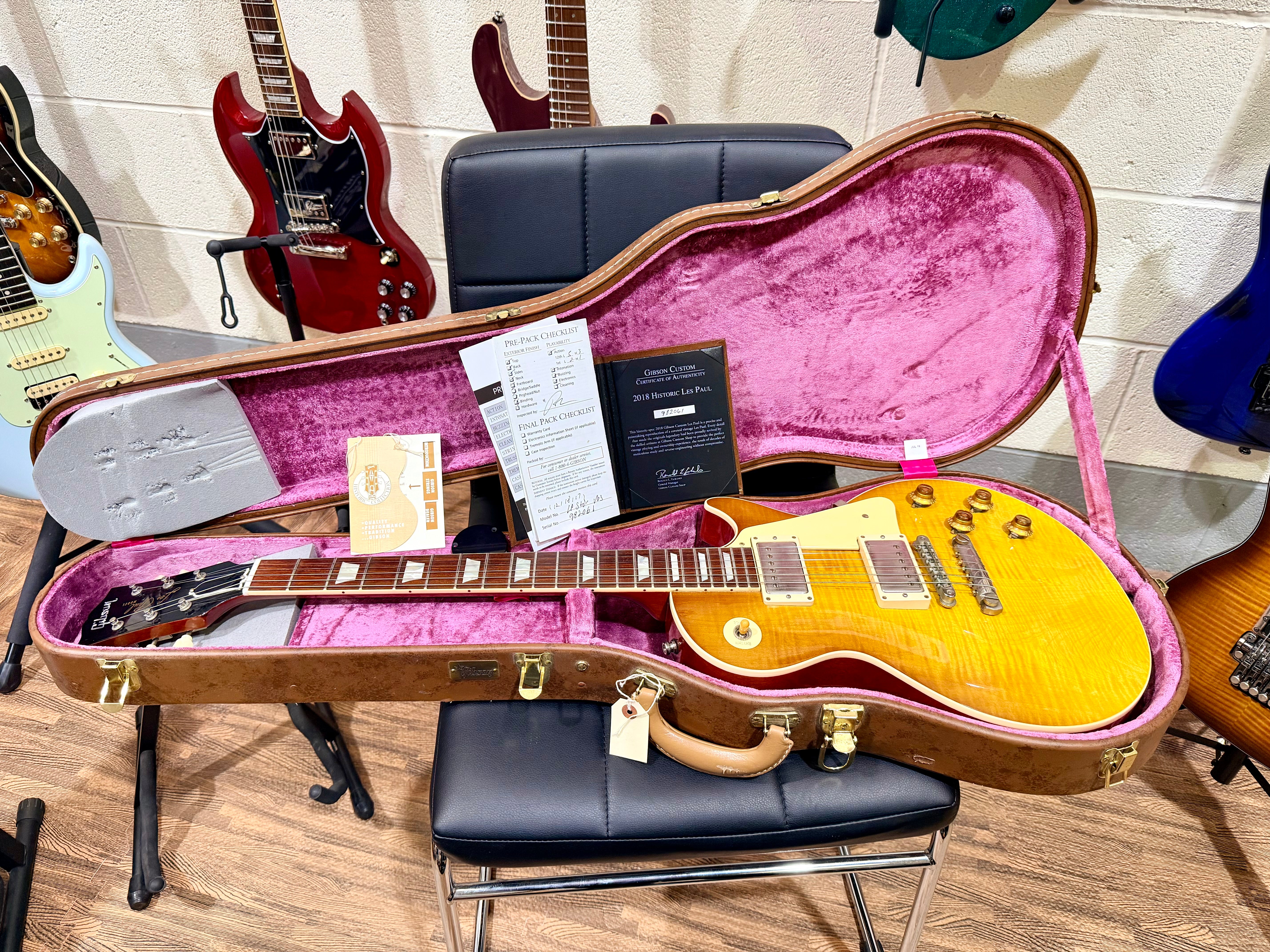 🔥2018🔥 Gibson 1959 Les Paul Custom Shop R9 VOS~ Historic Reissue~ Honey Burst!