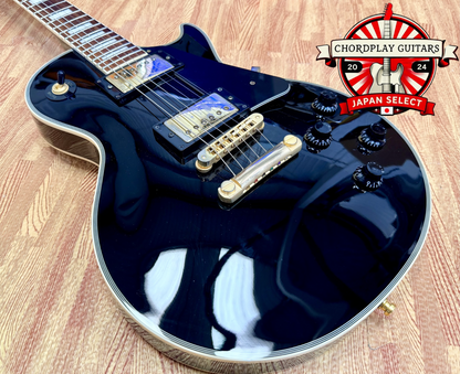 🔥2015🔥 Burny SRLC-55 Black Les Paul Custom~ Gold Hardware~ Japanese Import!