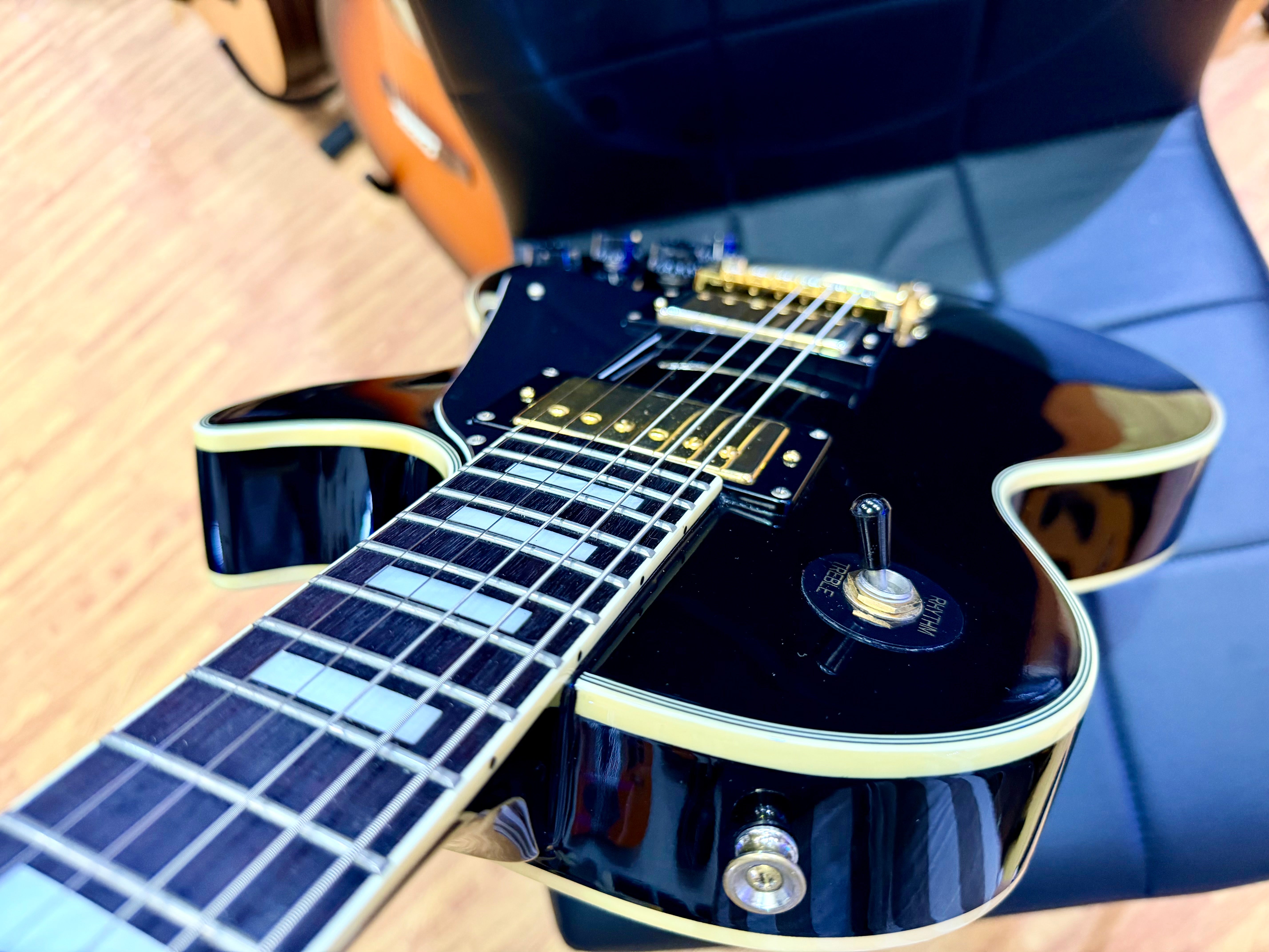 🔥RARE 1989🔥 Epiphone Les Paul Custom MIK First Year~ Open Book~ Korea~ Black!