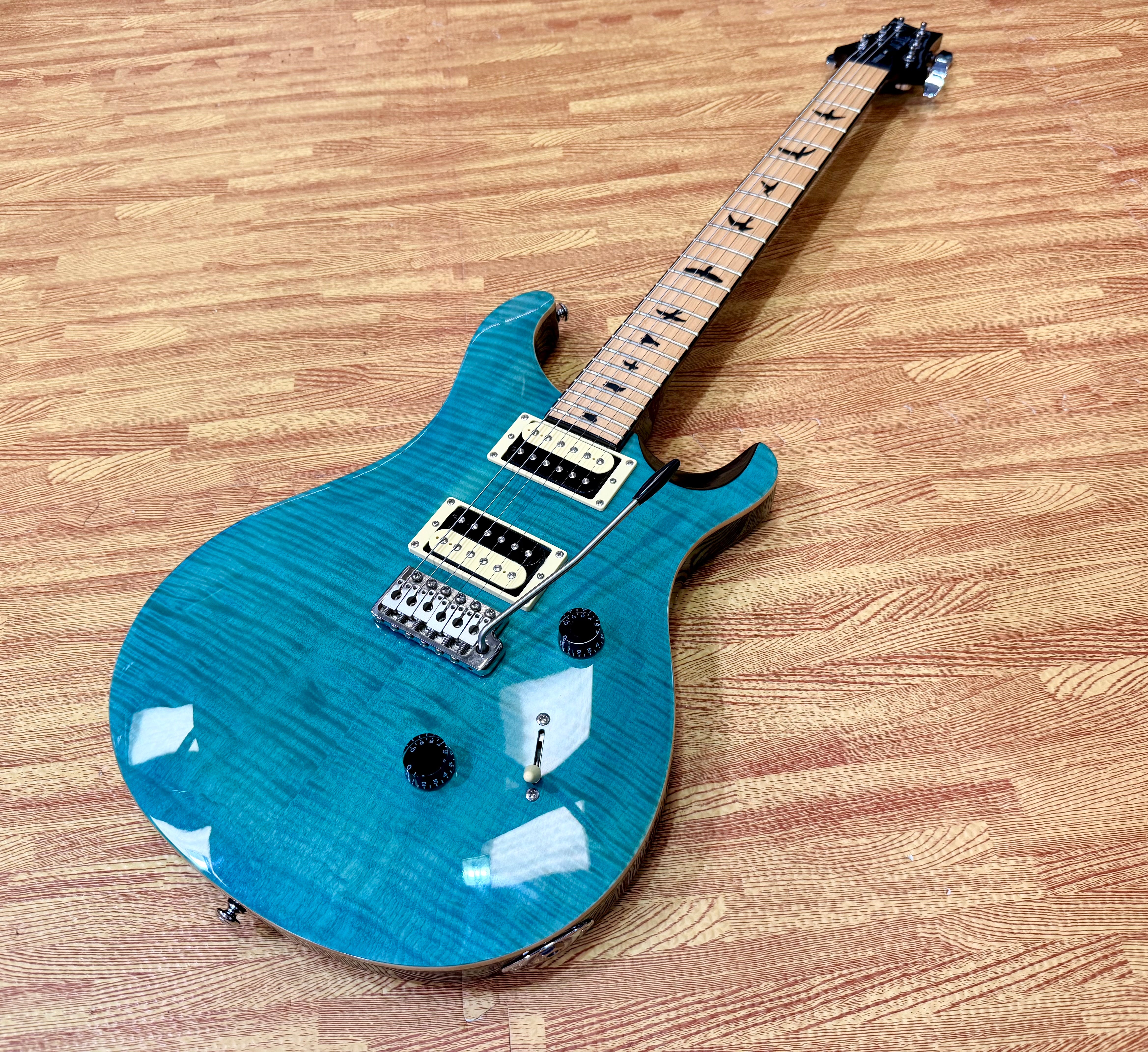 ✨RARE✨ PRS SE Custom 24 Roasted Maple Limited Edition~ Sapphire Turquoise + Bag