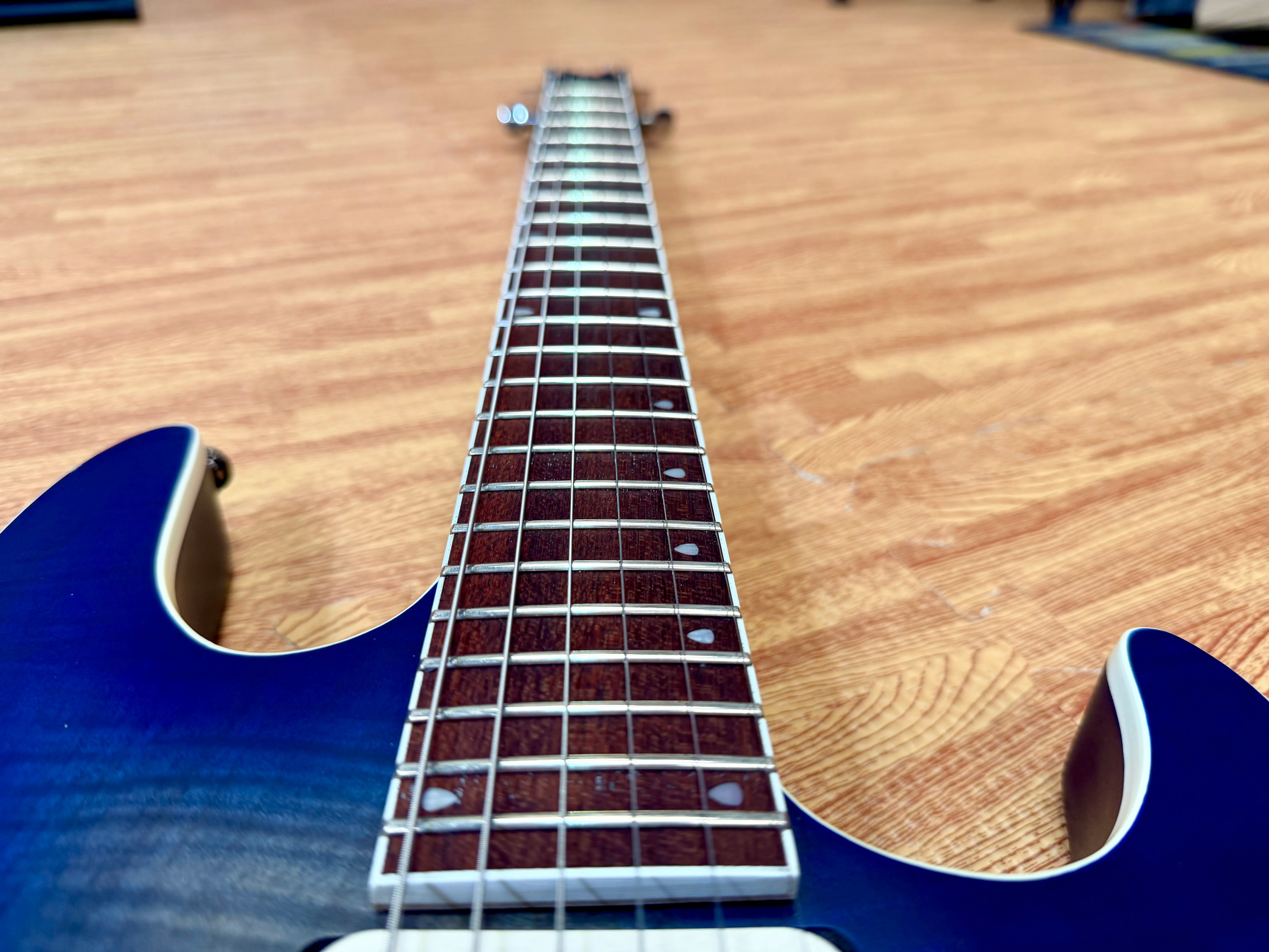 🔥 2023 🔥 Cort KX300 Electric Guitar~ Open Pore Cobalt Blue Burst~ EMG Pickups!