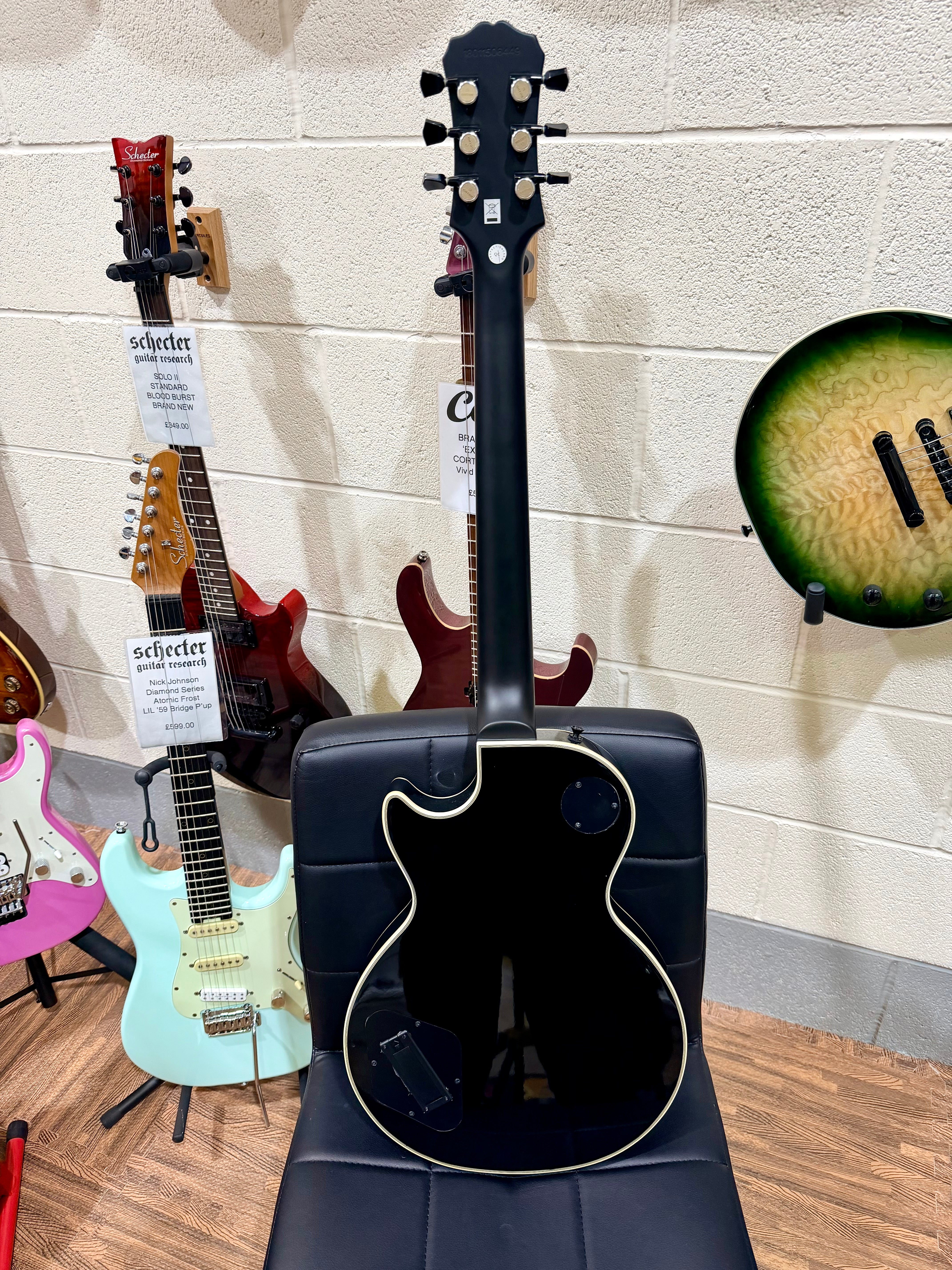 🔥2018🔥 Epiphone Les Paul Prophecy Custom Plus EX~ Midnight Ebony~ EMG P’Ups