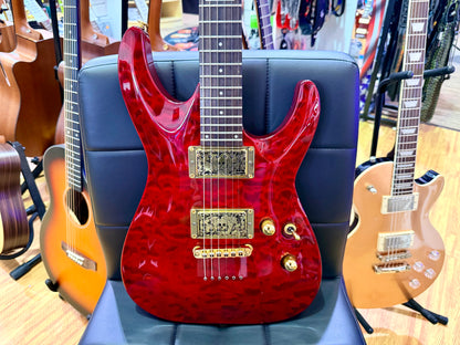 🔥2012🔥 ESP LTD MH-100QM NT See Thru Black Cherry~ Gold Hardware Guyker Lockers