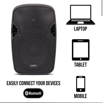 🔈 KAM RZ12ABT V3 12” Active PA Speaker Bluetooth 1000W USB SD + Stand 🔈