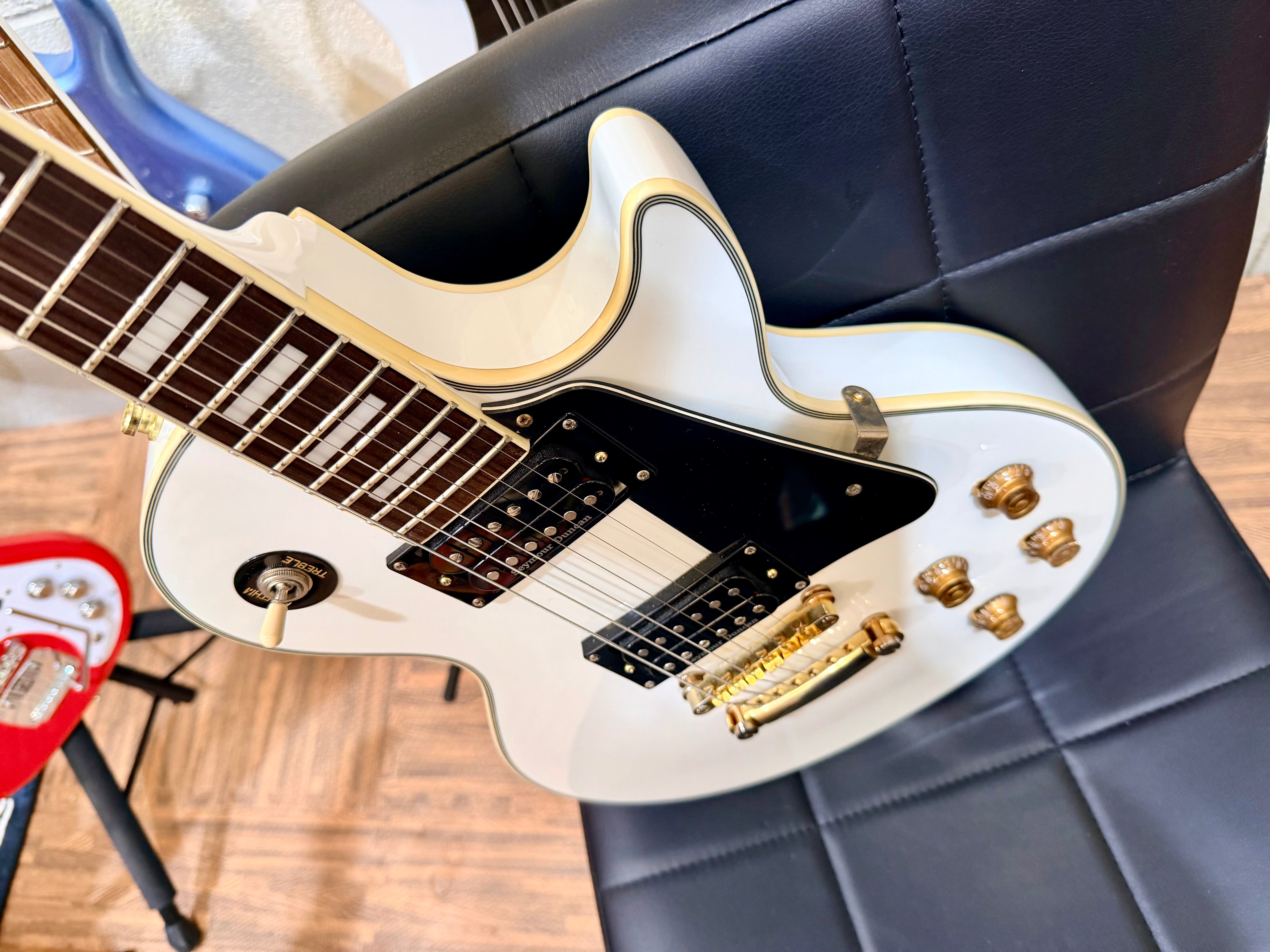 🌟2001 KOREA🌟 Epiphone Les Paul Custom~ Alpine White~ Seymour Duncan + Case!