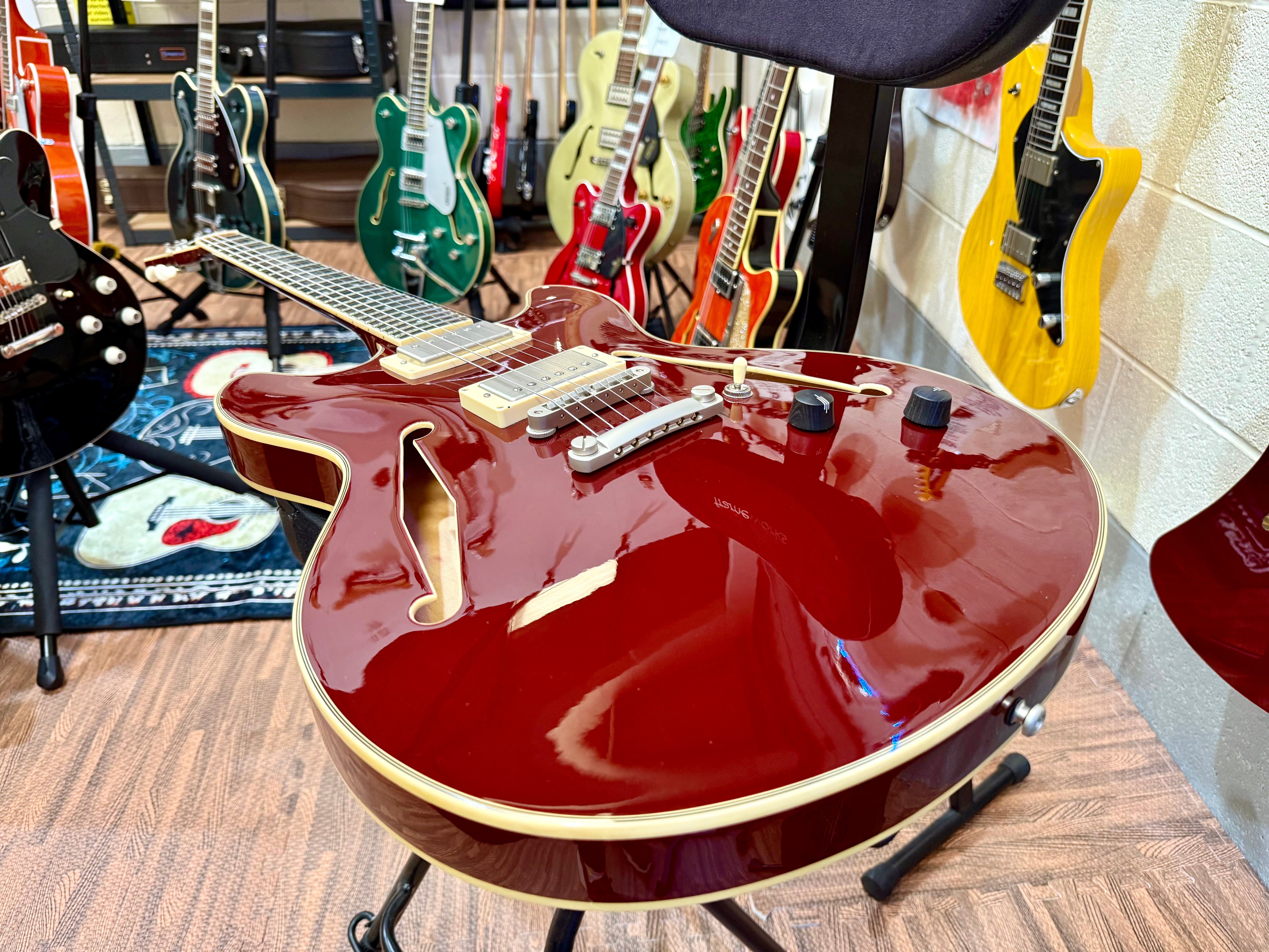🌟MINT🌟 D’Angelico Excel Series DC Tour Hollowbody Centre Block~ Solid Wine Red
