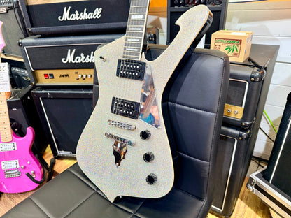 ⚡️2023⚡️ Ibanez PS60 Paul Stanley Signature~ Metallic Silver Sparkle Guitar!