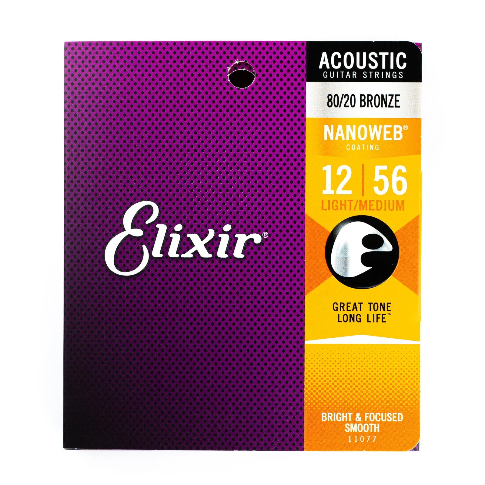 Elixir Nanoweb 80/20 Bronze 12-56 Acoustic Guitar Strings