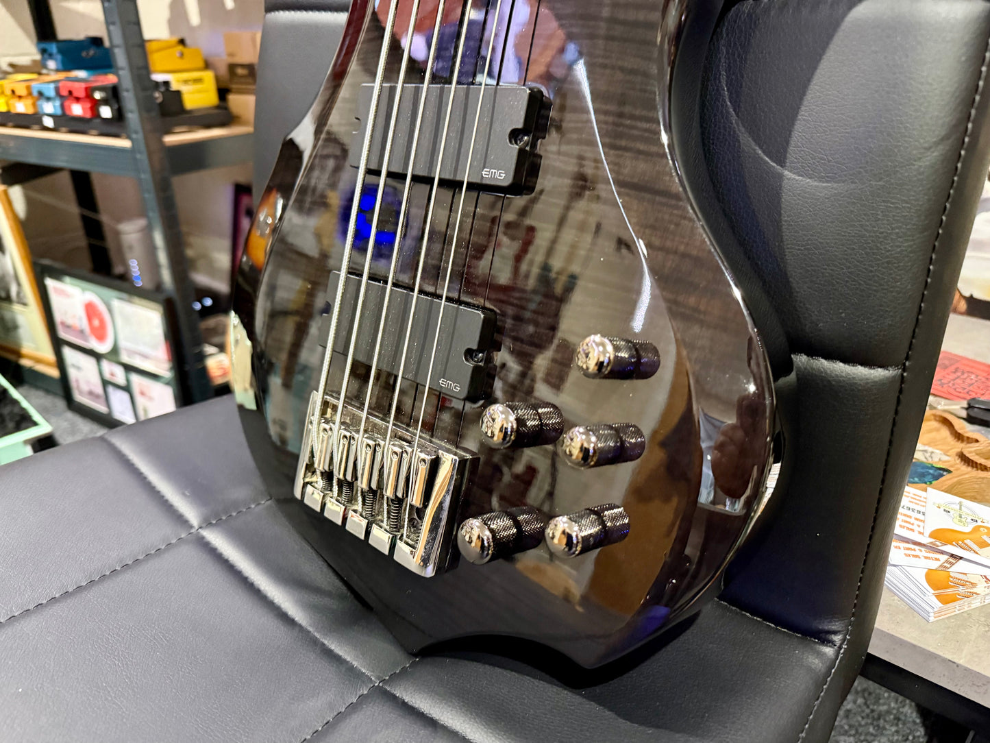 🔥5 STRING BASS🔥 ESP Ltd F-415FM~ See Thru Black~ EMG Pickups~ Electric Bass!