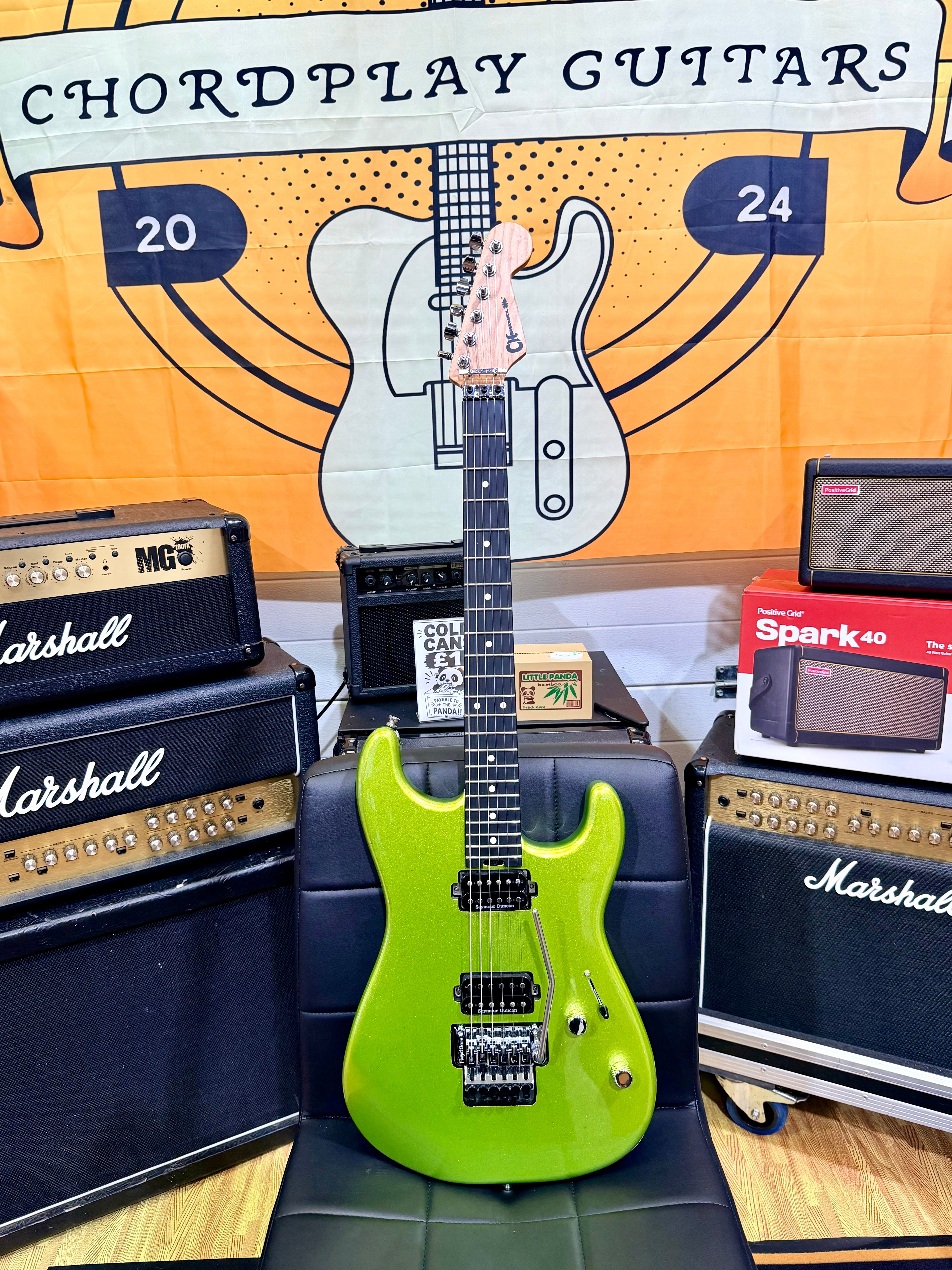 ⚡️2022⚡️ Charvel Pro-Mod San Dimas Style 1 HH FR E~ Lime Green Metallic~ Floyd!