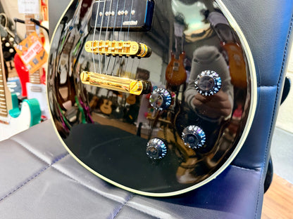 🔥MINT🔥 Vintage V100PBB V100 Les Paul~ P90 Pickups~ 2W90 Gold Hardware~ Black!