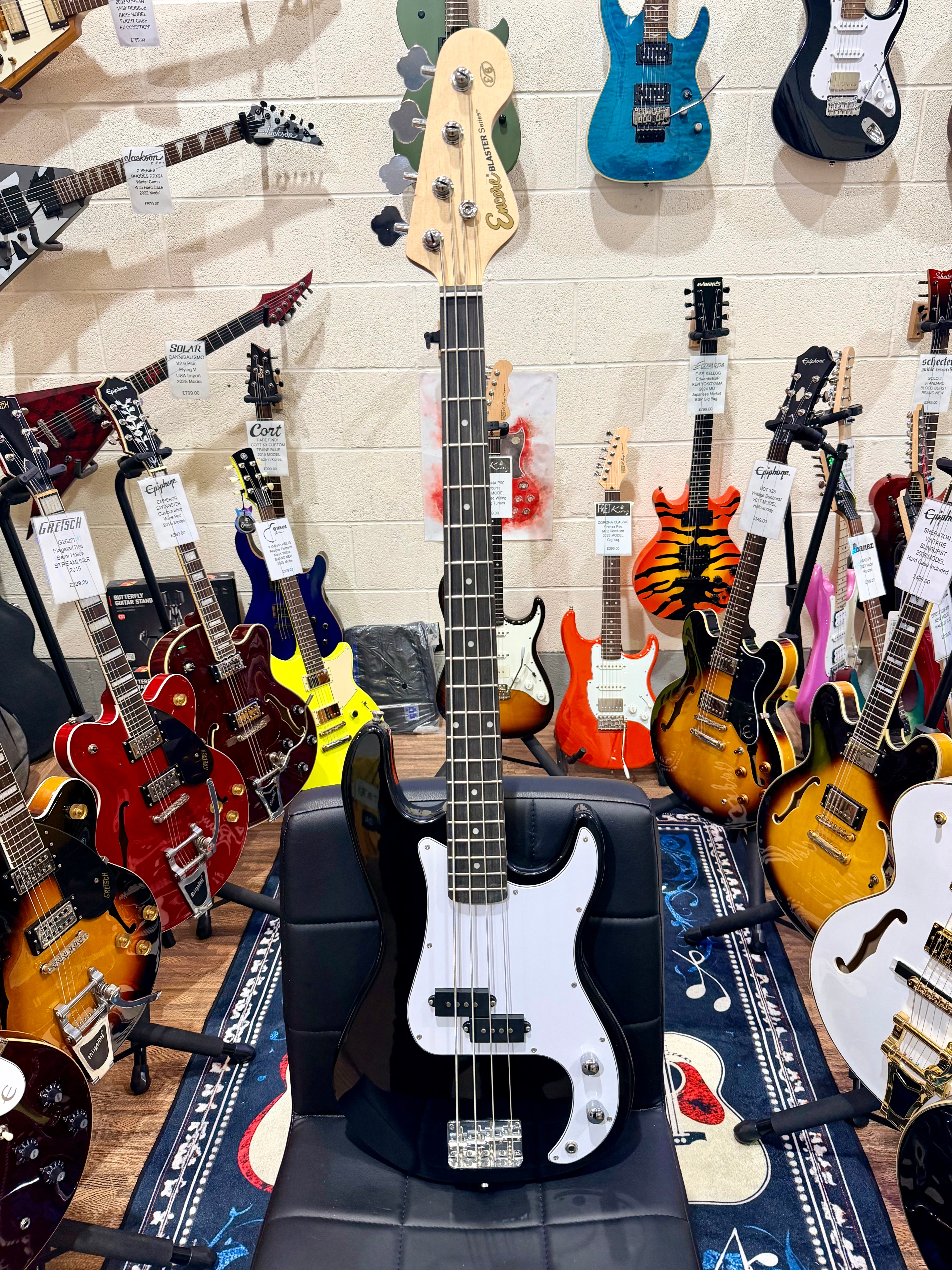 ⚡️NEW⚡️ Encore E6 Blaster Series Electric Bass Guitar~Full Size 4/4 P Bass~Black