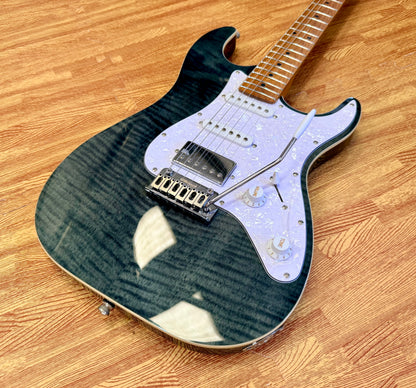 ⚡️NEW⚡️ JET JS-450 Transparent Black Electric Guitar~ HSS Flame Top Strat~ 2026!