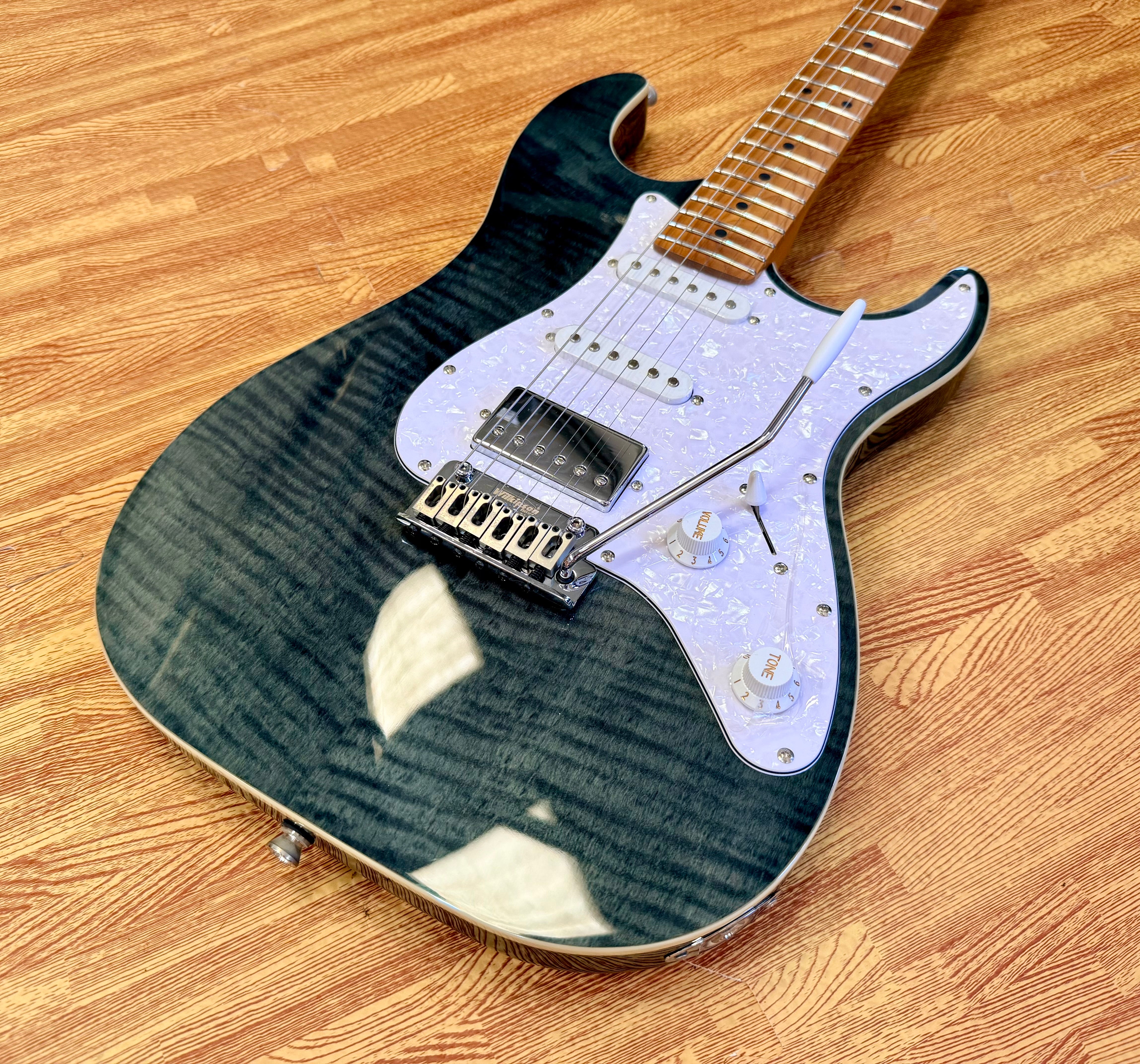 ⚡️NEW⚡️ JET JS-450 Transparent Black Electric Guitar~ HSS Flame Top Strat~ 2026!