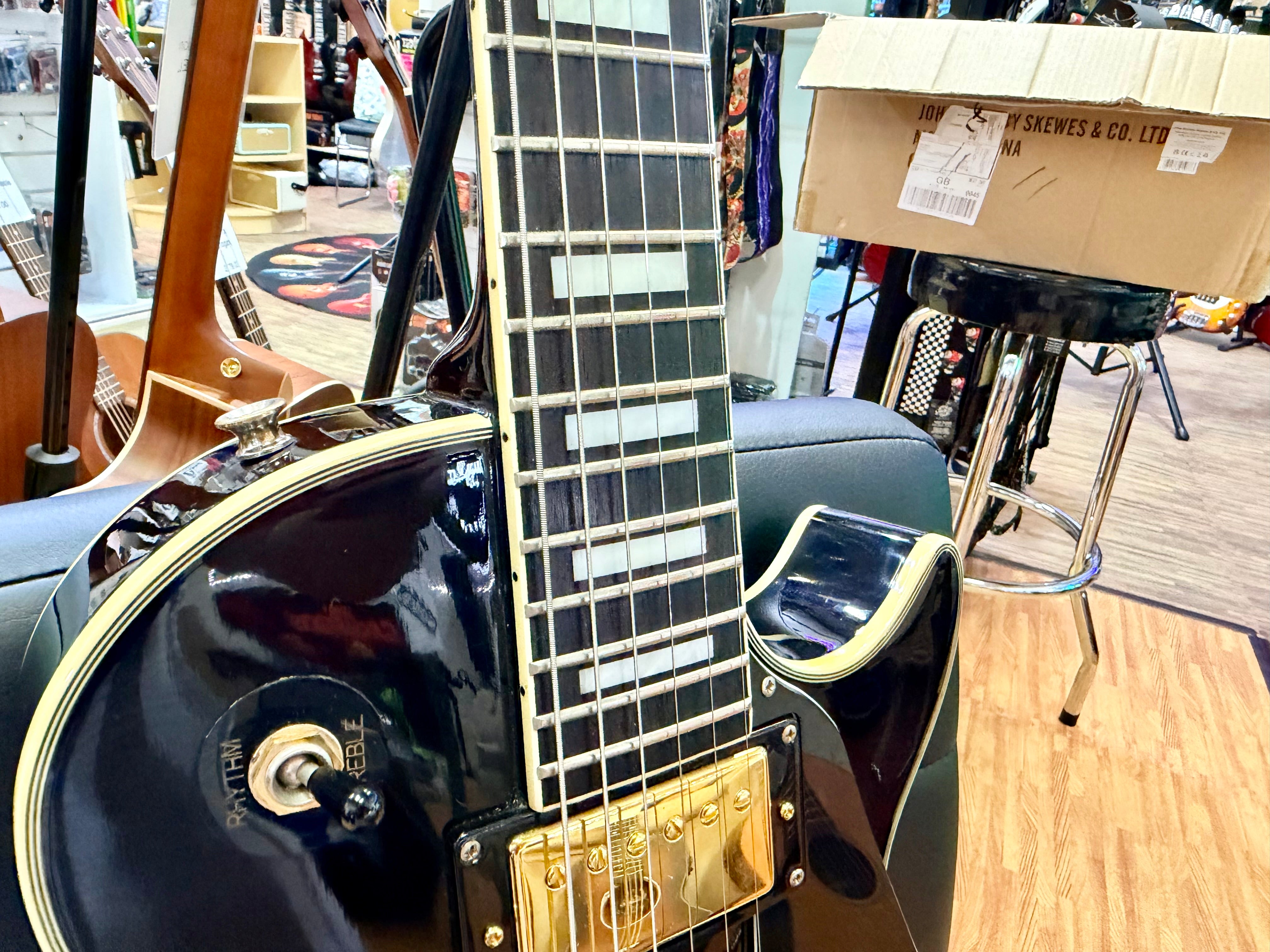 🔥RARE 1989🔥 Epiphone Les Paul Custom MIK First Year~ Open Book~ Korea~ Black!