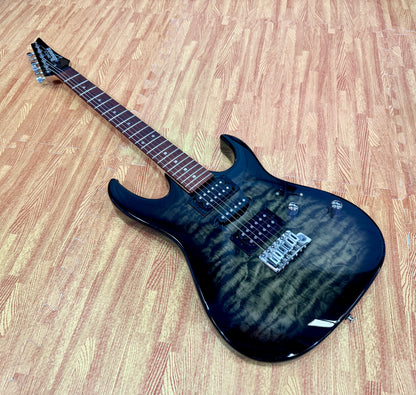 🔥 Ibanez GRX70QA-TKS Transparent Black Burst~ Electric Guitar~2021 Model 🔥