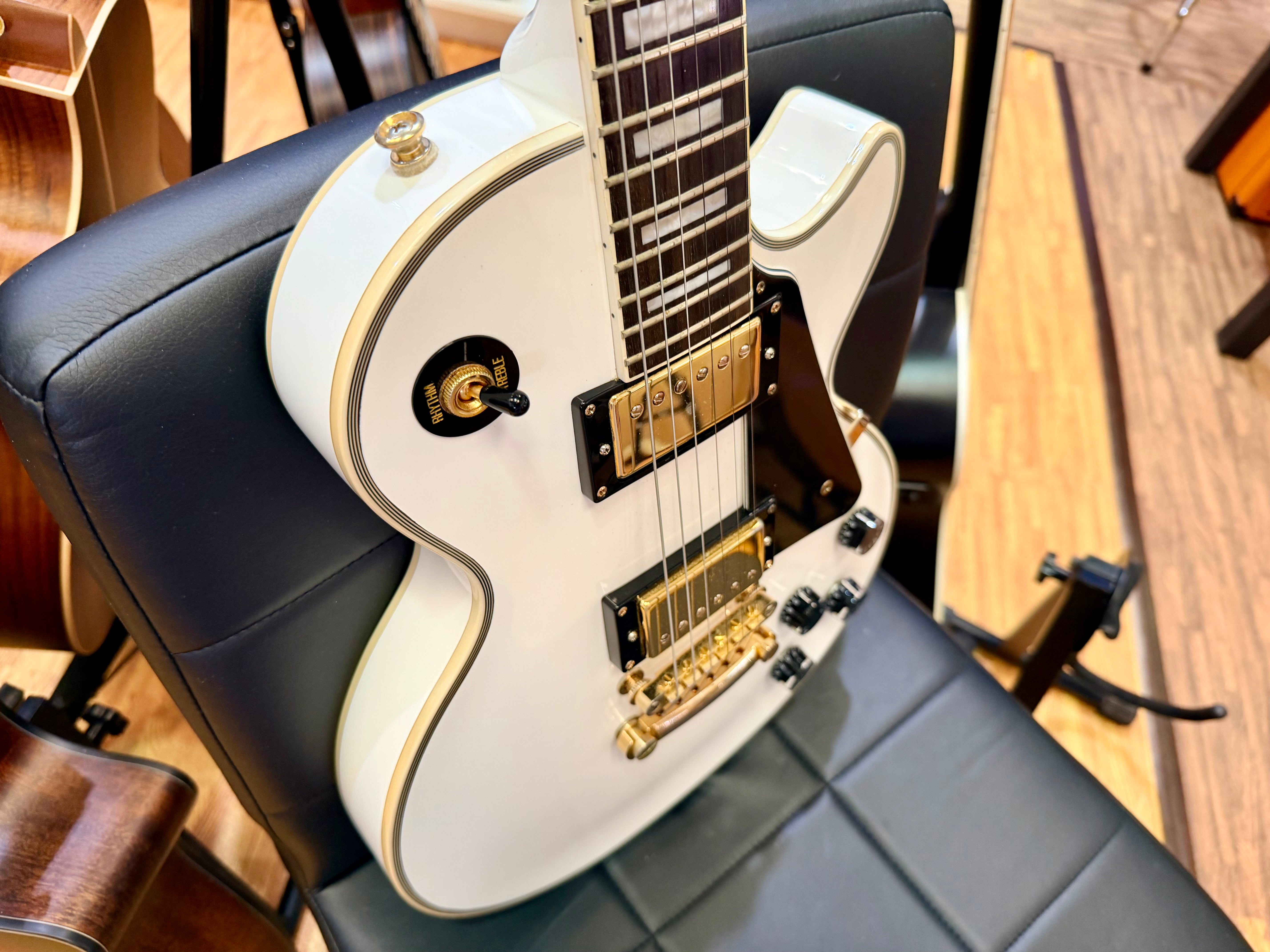 ⚡️7lb⚡️Epiphone Limited Edition Les Paul Custom Lite~ Alpine White & Gold~ 2019!