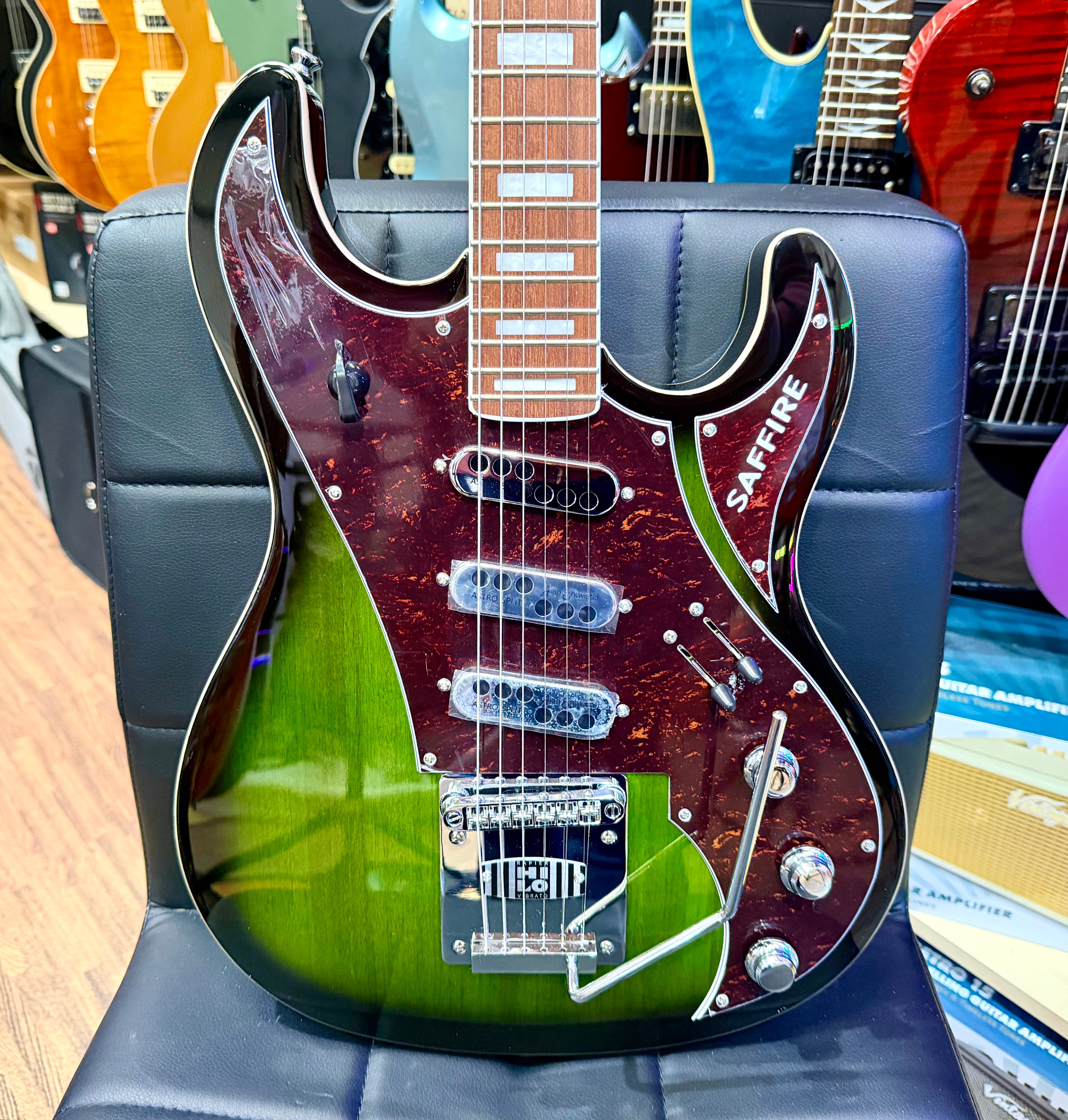 🔥NEW🔥 Rapier Saffire Ultra Electric Guitar~ Greenburst~ Astro-Split Pickups!